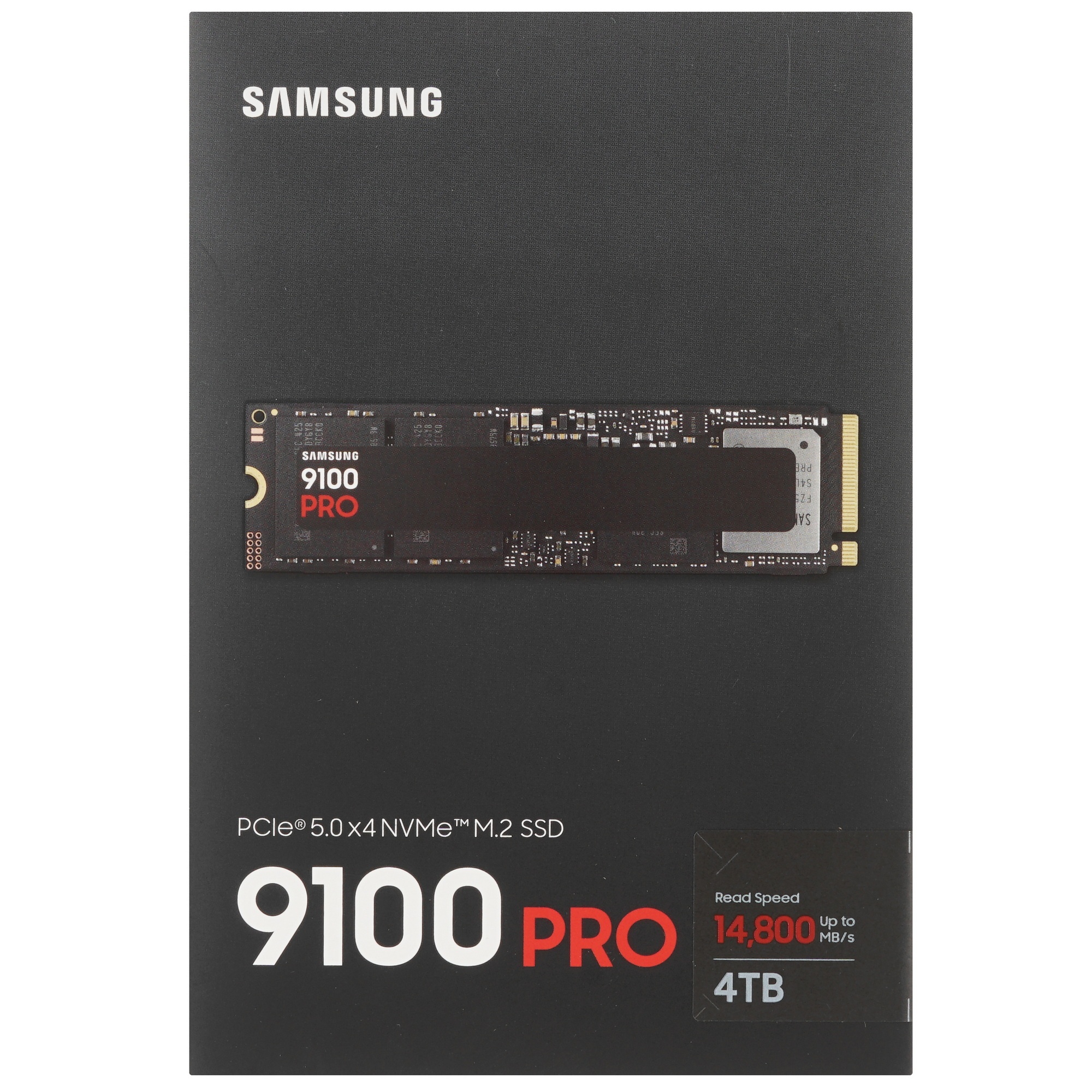 Твердотельный диск 4TB Samsung 9100 PRO, M.2, PCI-E 5.0 x4, TLC 3D NAND [R/W - 14800/13400 MB/s]