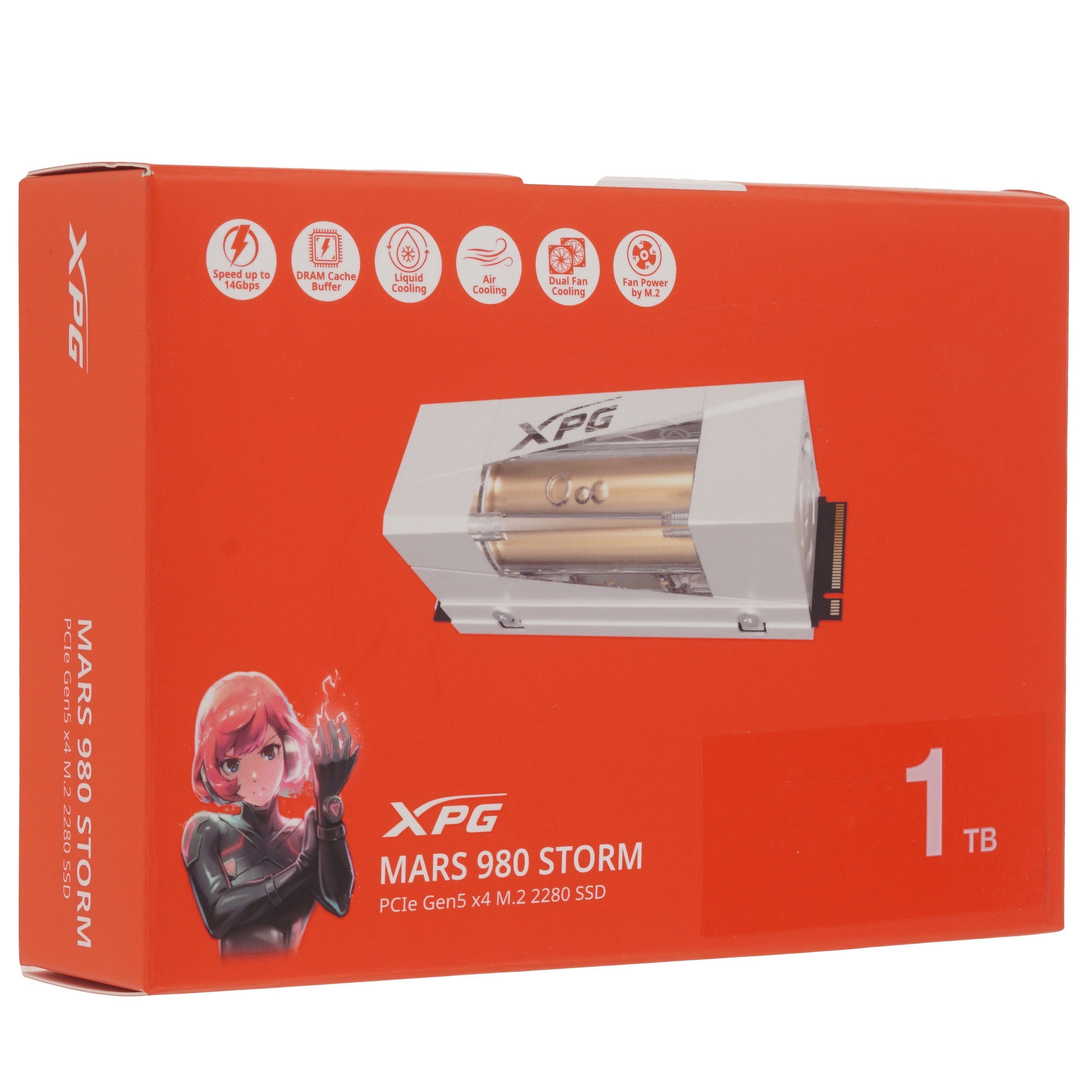 Твердотельный накопитель ADATA SSD XPG MARS 980 STORM, 1000GB, M.2(22x80mm), NVMe, PCIe 5.0 x4, 3D N