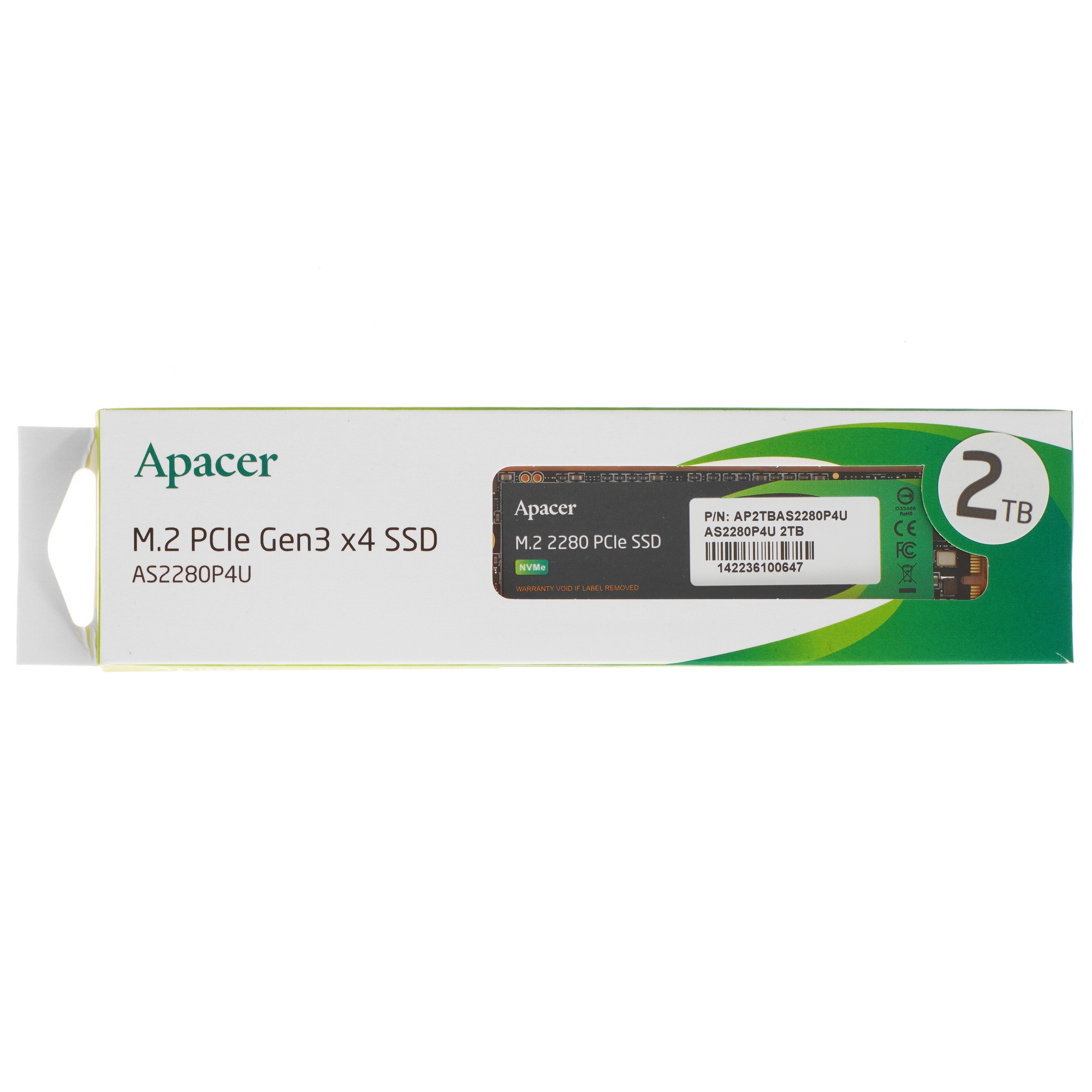Накопитель SSD Apacer 2TB, PCIe 3.0 x4, M.2 2280, NVMe, R/W 3500/3000