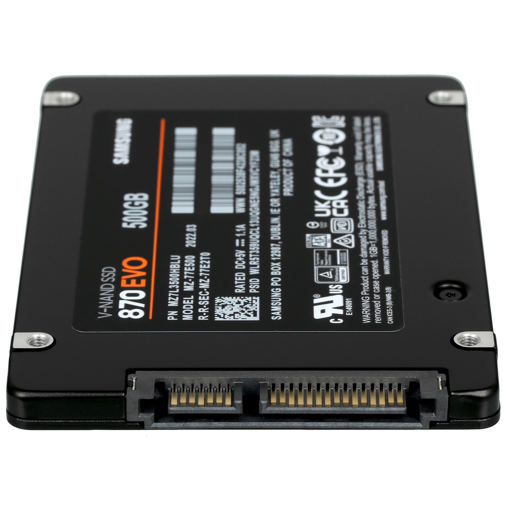 Накопитель SSD Samsung 500Gb 870 EVO MZ-77E500B/EU (SATA3)