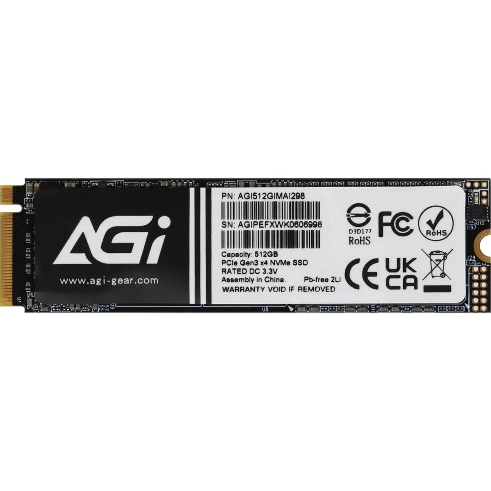 Твердотельный накопитель SSD AGI AI298 M.2 PCIe 512GB RETAIL-Color Box