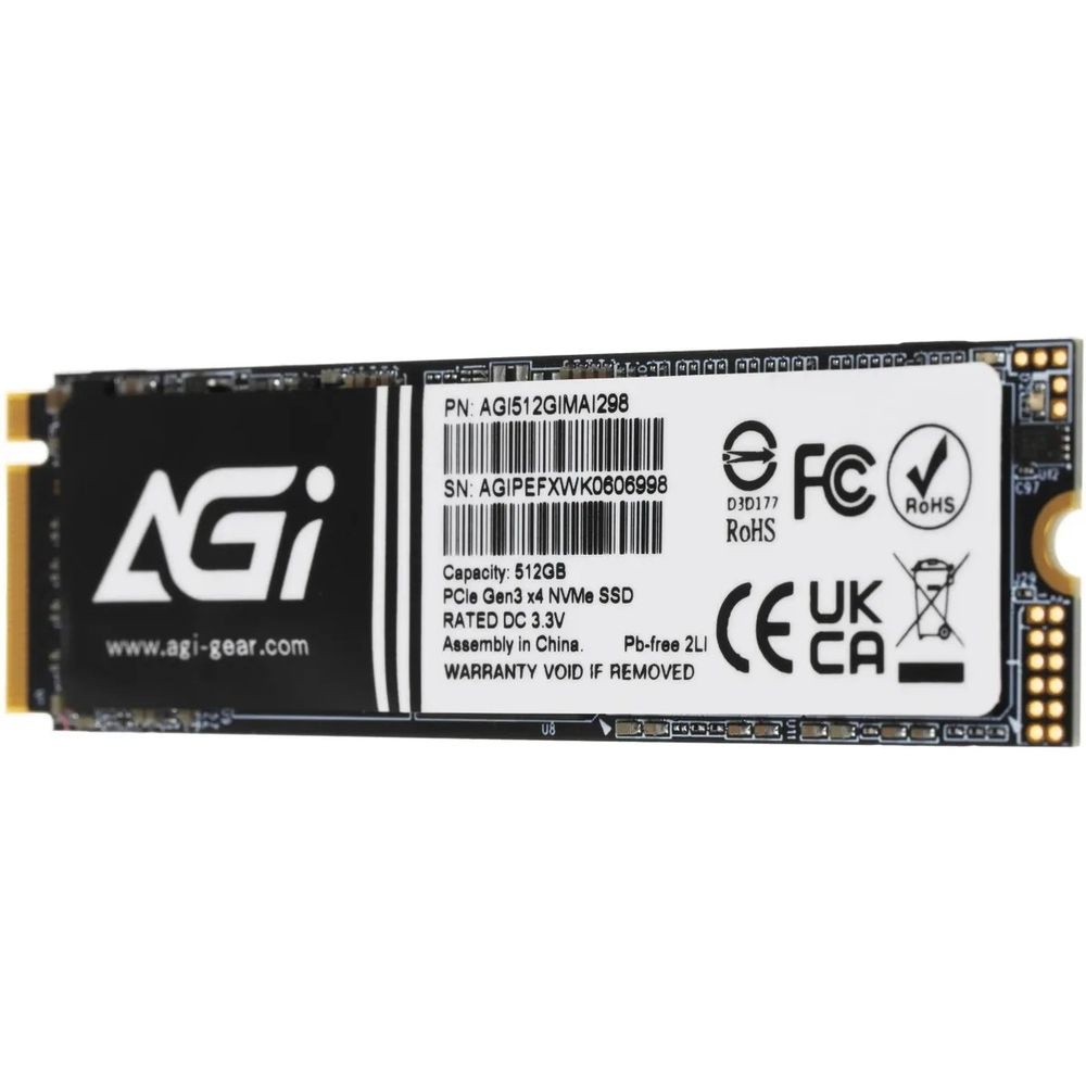 Твердотельный накопитель SSD AGI AI298 M.2 PCIe 512GB RETAIL-Color Box