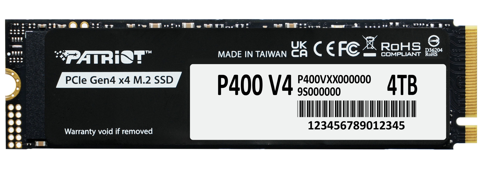 Накопитель SSD Patriot PCIe 4.0 x4 4TB P400VP4TBM28H P400 V4 M.2 2280
