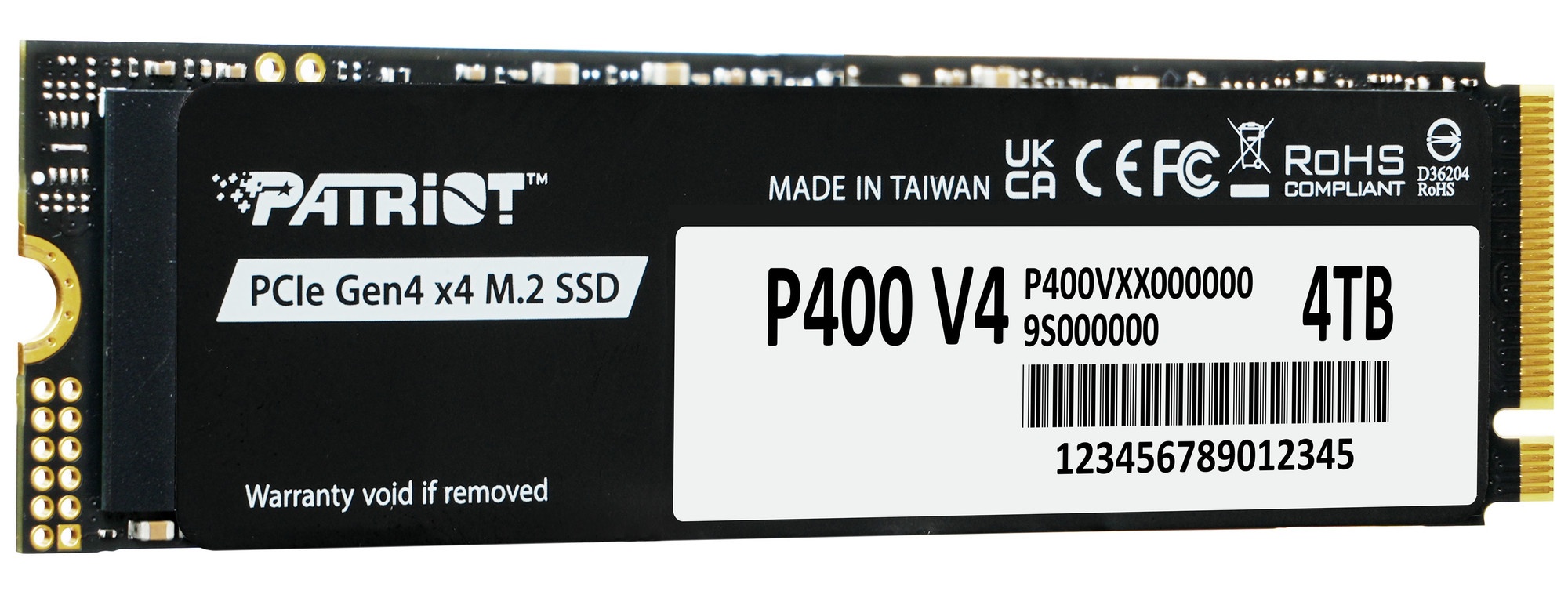 Накопитель SSD Patriot PCIe 4.0 x4 4TB P400VP4TBM28H P400 V4 M.2 2280
