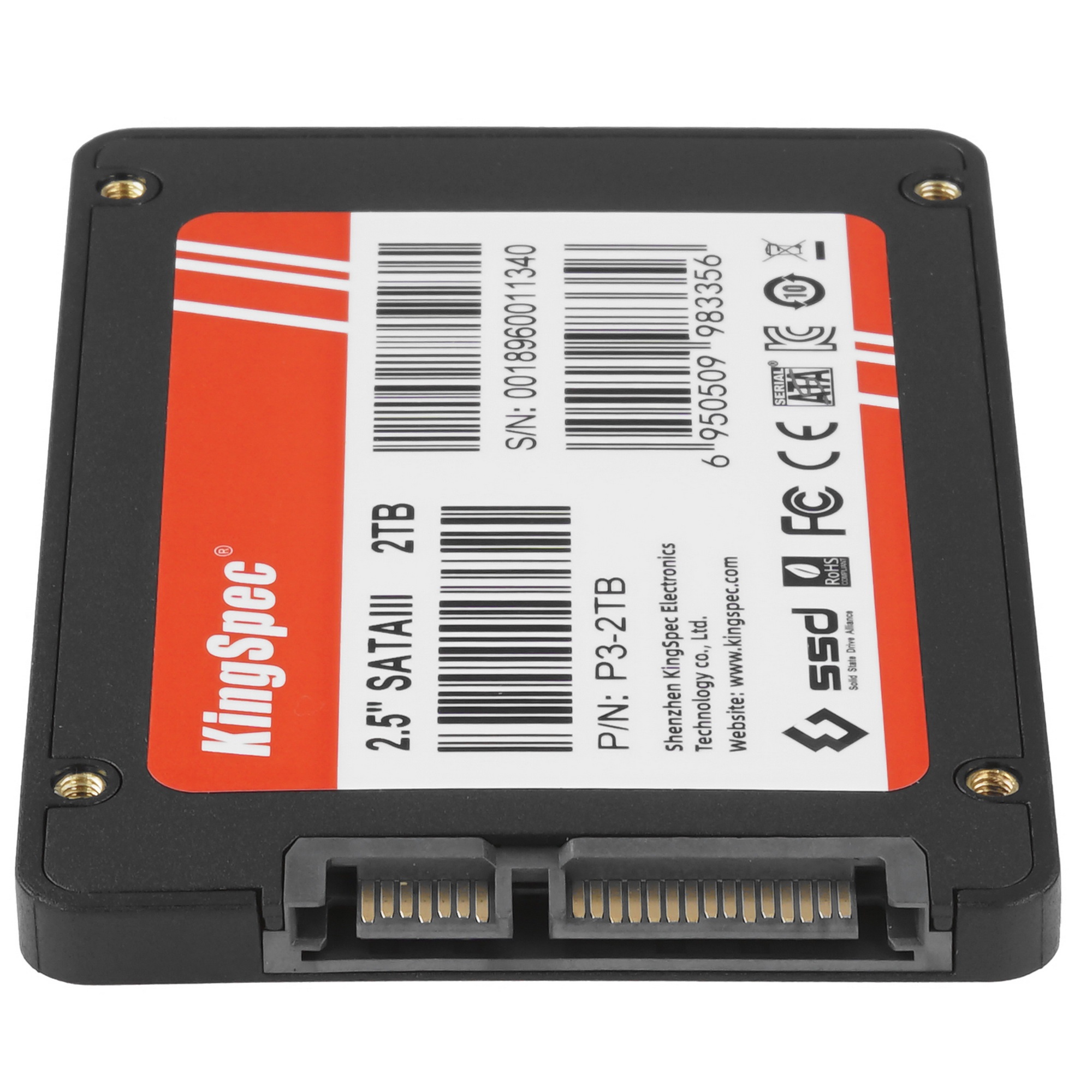 Накопитель SSD KingSpec P3-2TB, 2048GB, SATA, 2.5", R/W 580/570
