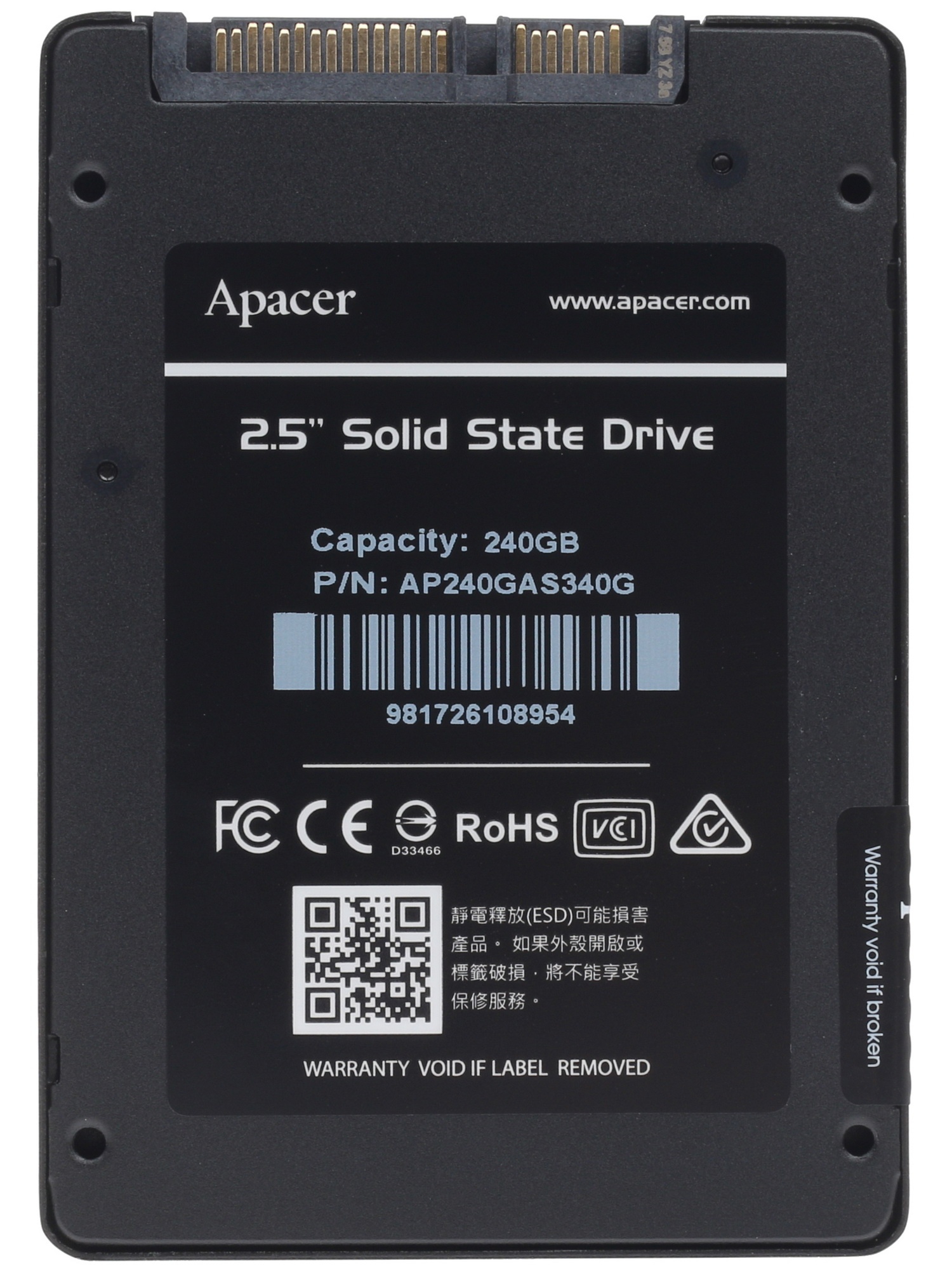 Накопитель SSD Apacer AS340 PANTHER, 240GB, SATA III, 2.5", R/W 550/520