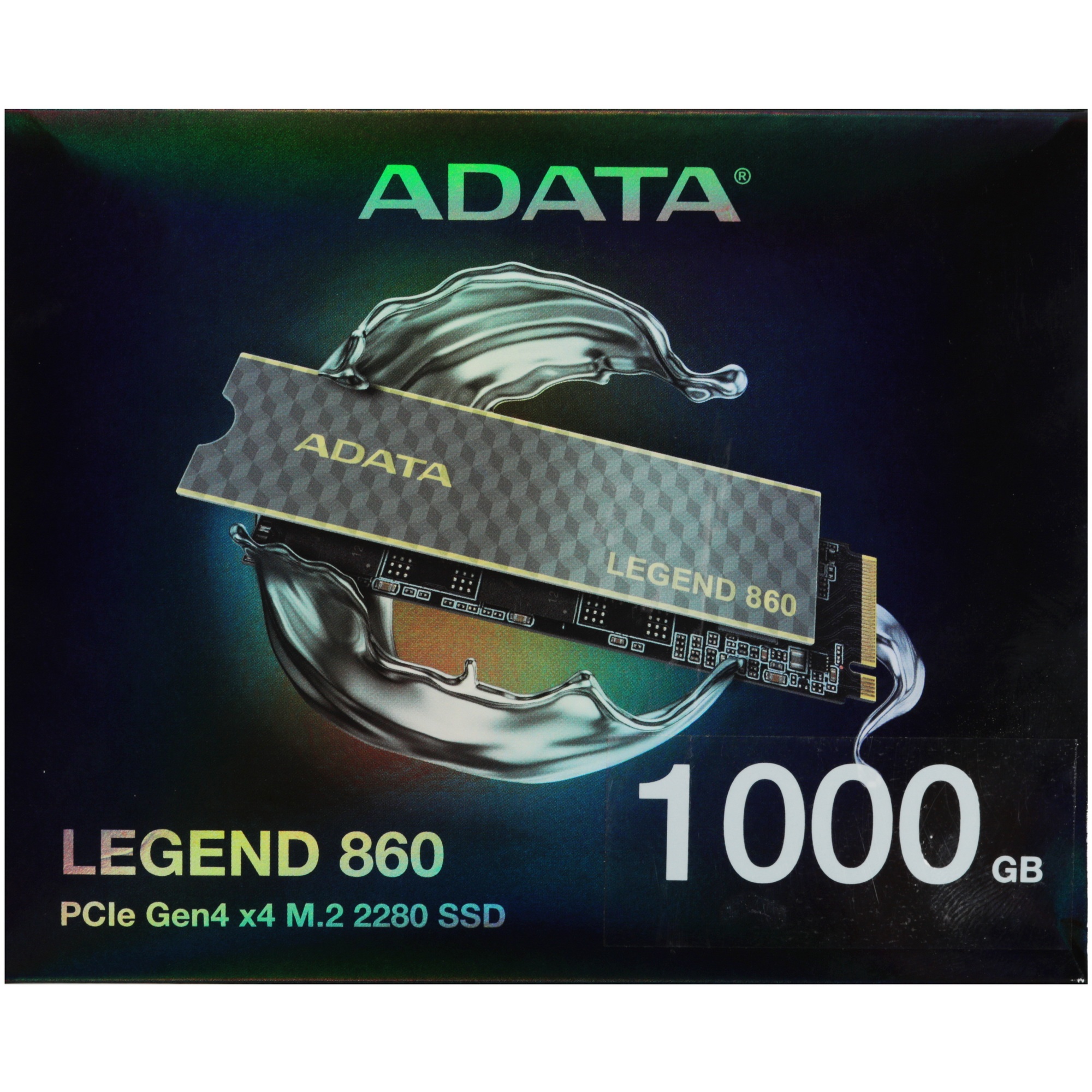 Накопитель SSD ADATA LEGEND 860, 1024Gb, PCIe 4.0 x4, 2280, NVMe, R/W 6000/4000, с радиатором