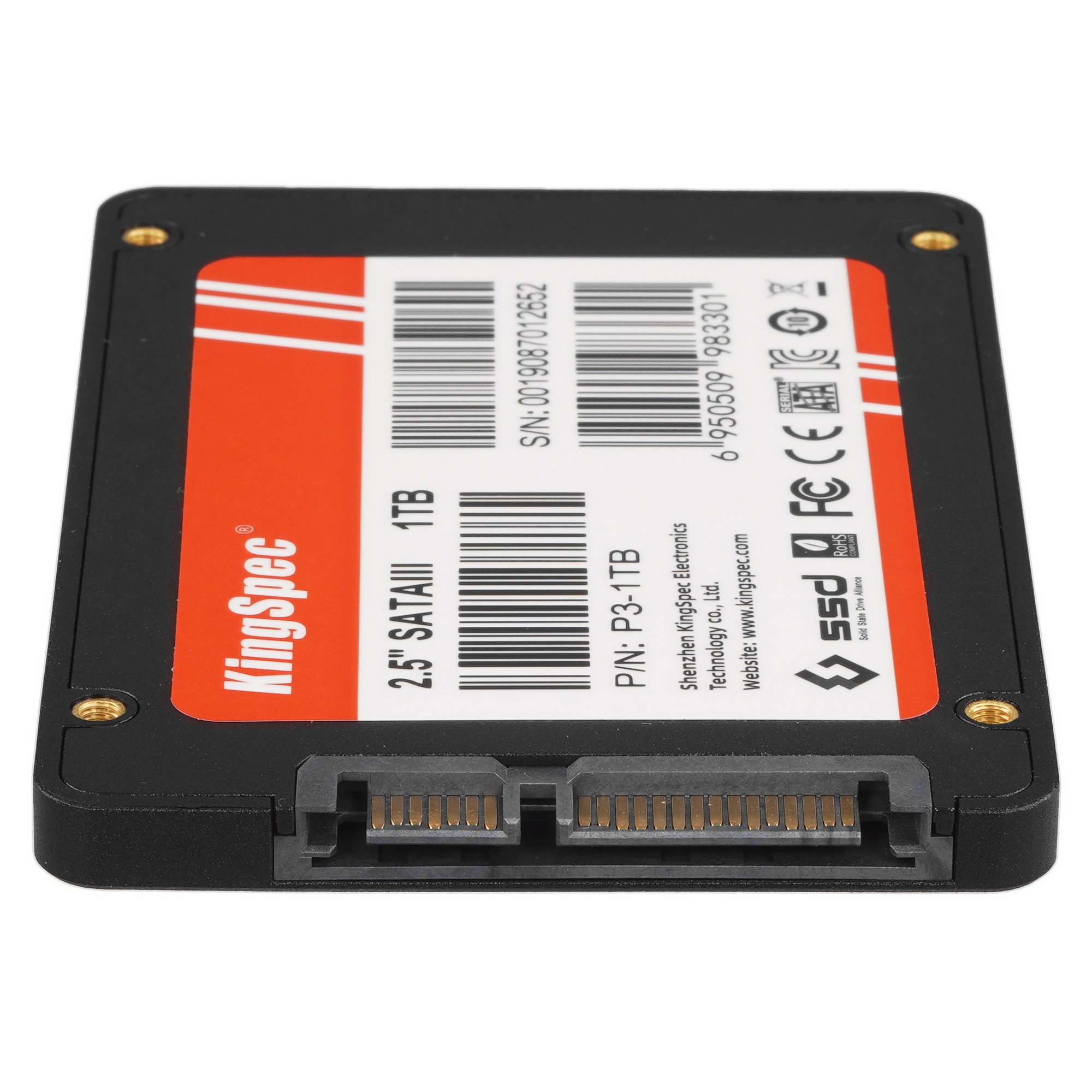 Накопитель SSD KingSpec P3-1TB, 1024GB, SATA, 2.5", R/W 570/500