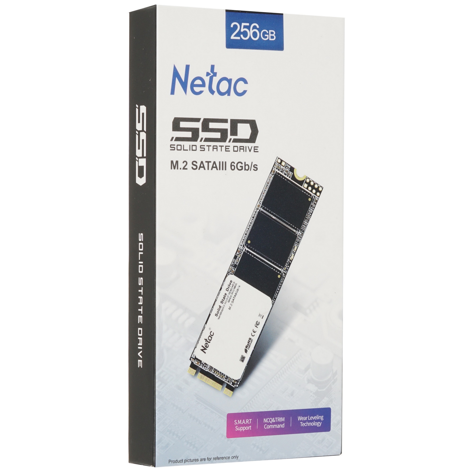 Накопитель SSD Netac N535N, 256GB, M.2 2280, SATA-III, R/W 560/520