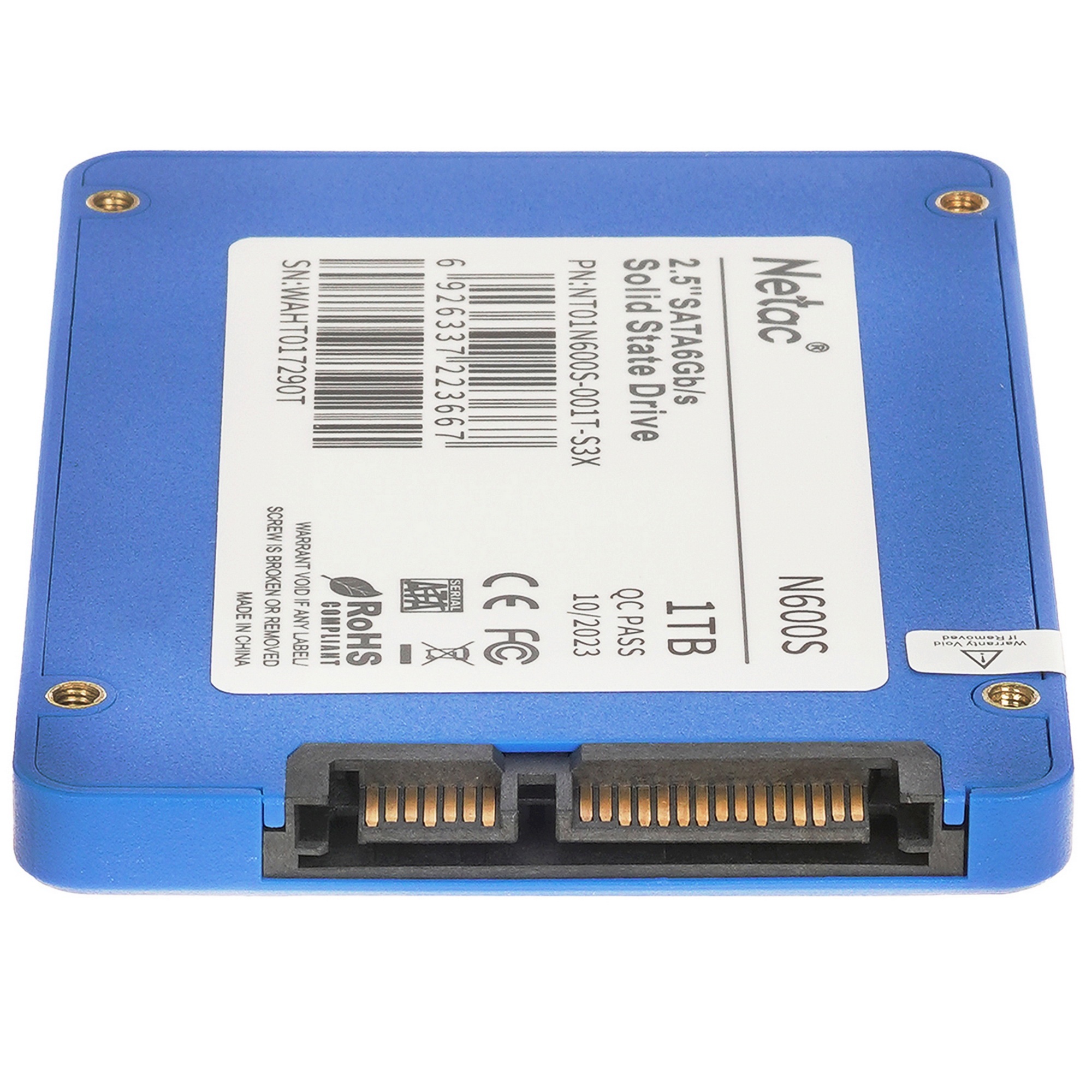 Накопитель SSD Netac N600S, 1TB, SATA III, 2.5", R/W 560/520