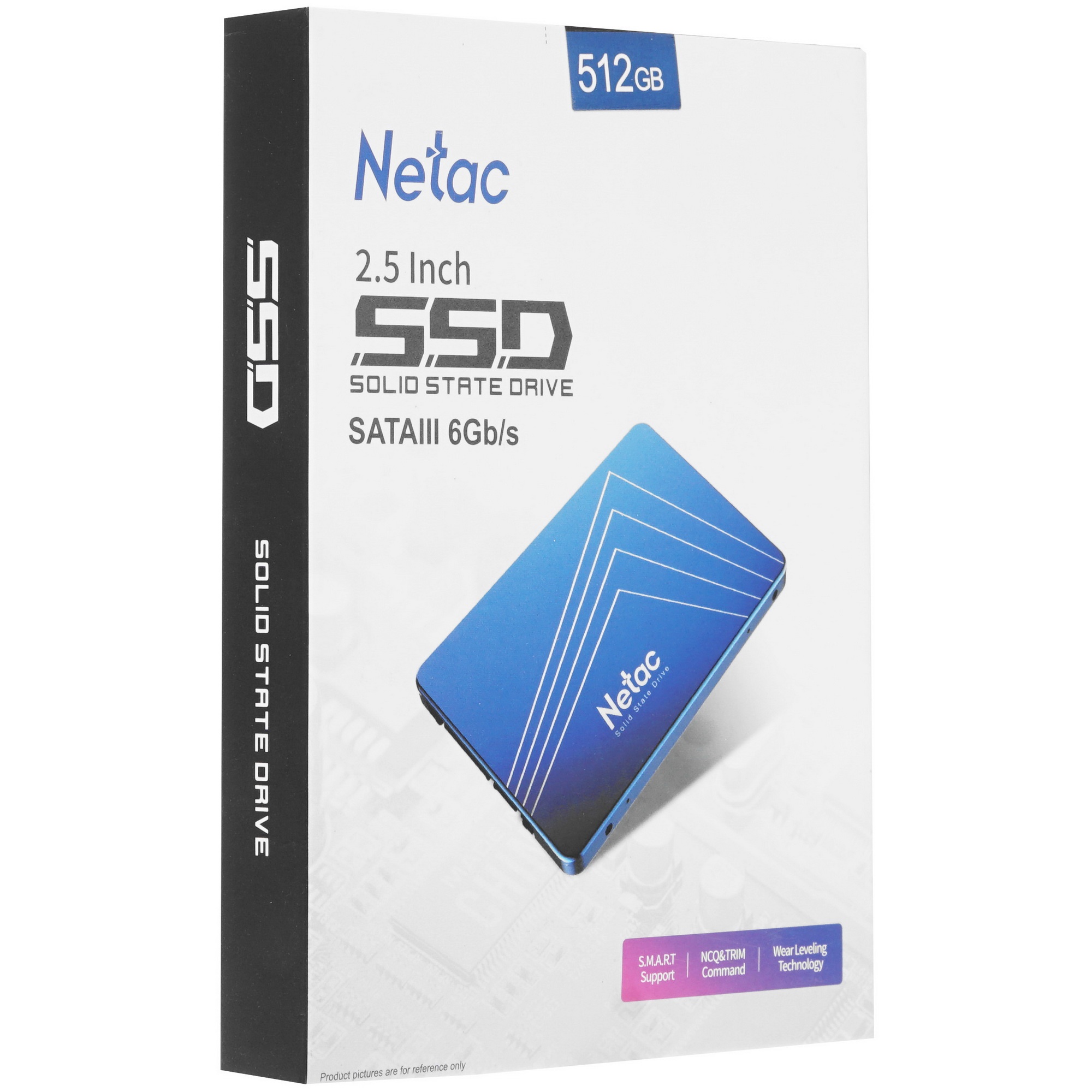 Накопитель SSD Netac N600S, 512GB, SATA III, 2.5", R/W 540/490