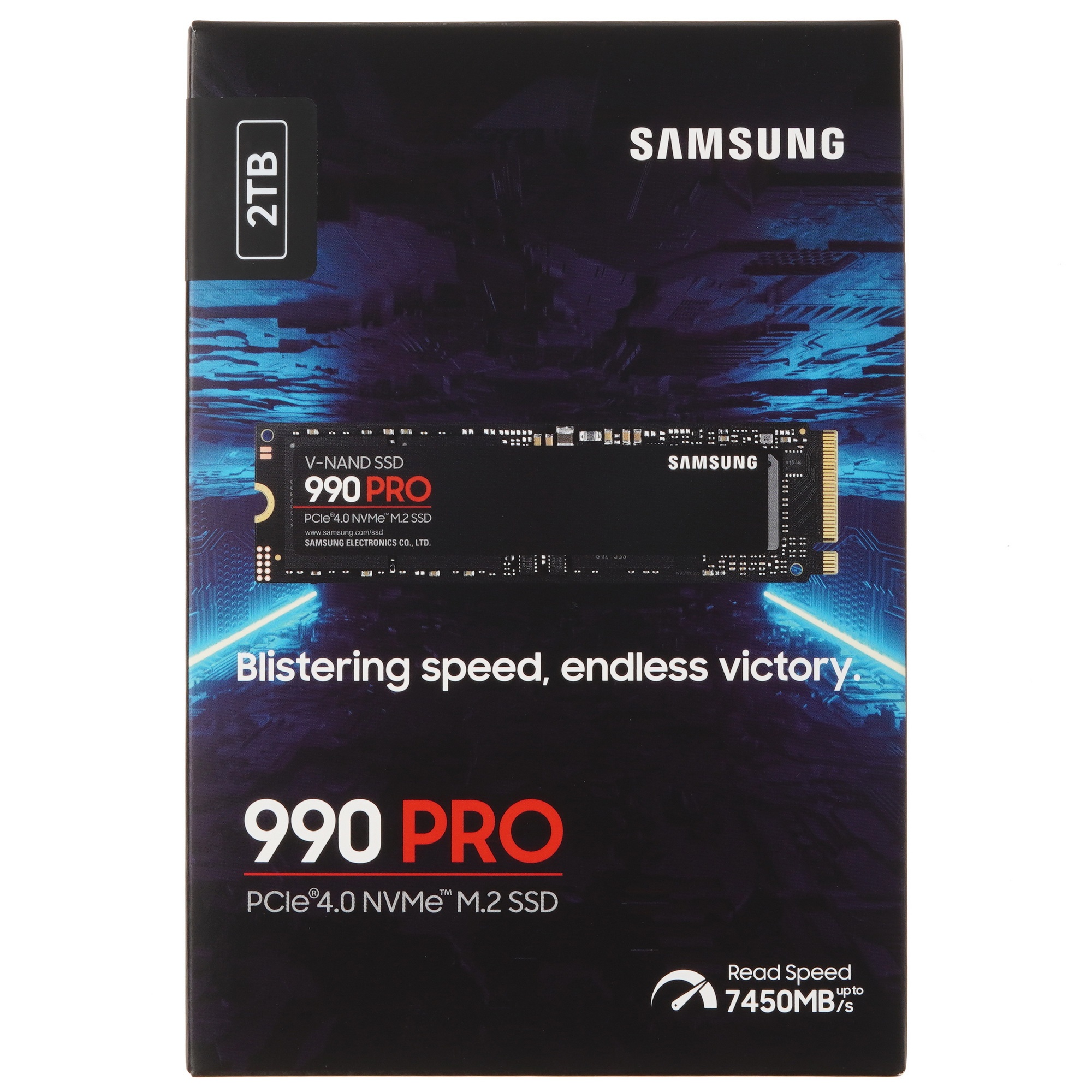 Накопитель SSD Samsung 990 PRO, 2TB, PCIe 4.0 x4, M.2 2280, NVMe, R/W 7450/6900
