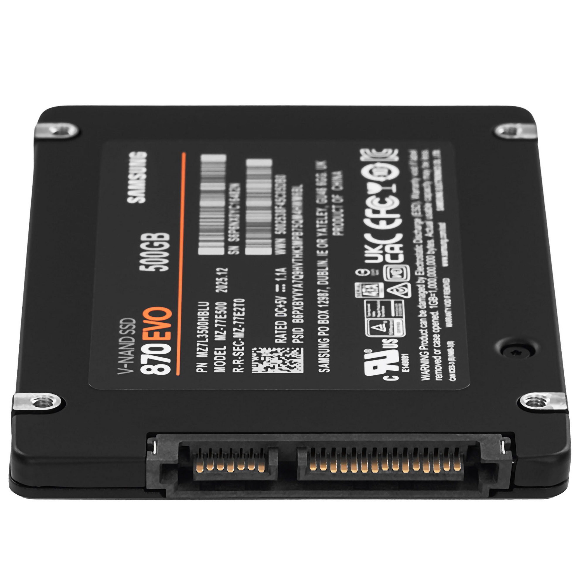 Накопитель SSD Samsung 870 EVO, 500GB, SATA III, 2.5", R/W 560/530