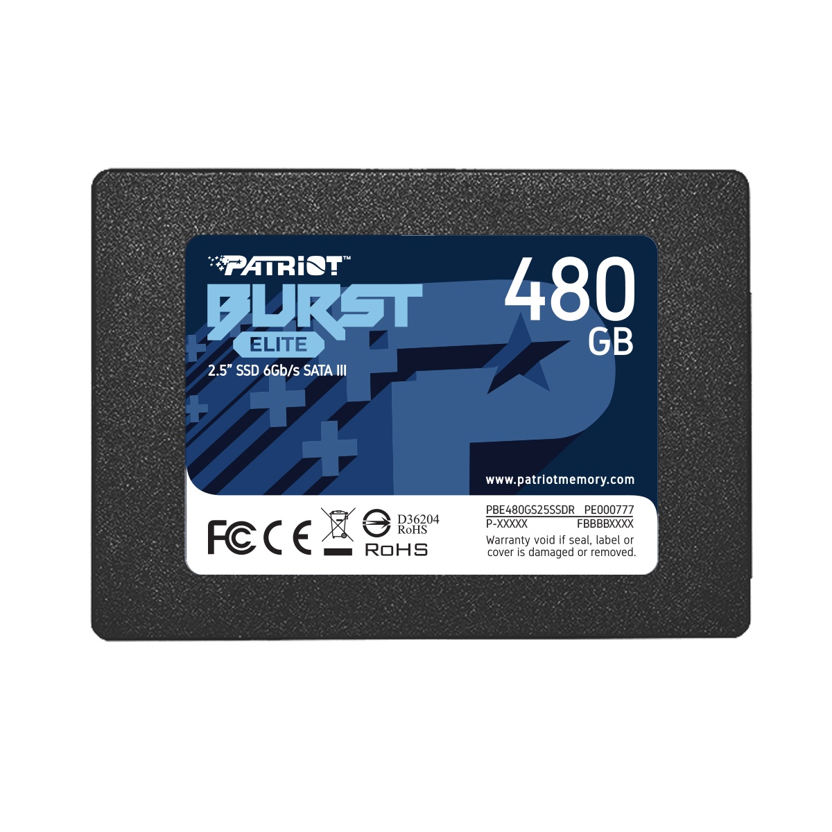 Накопитель SSD Patriot Burst Elite, 480GB, SATA, 2.5", R/W 450/320