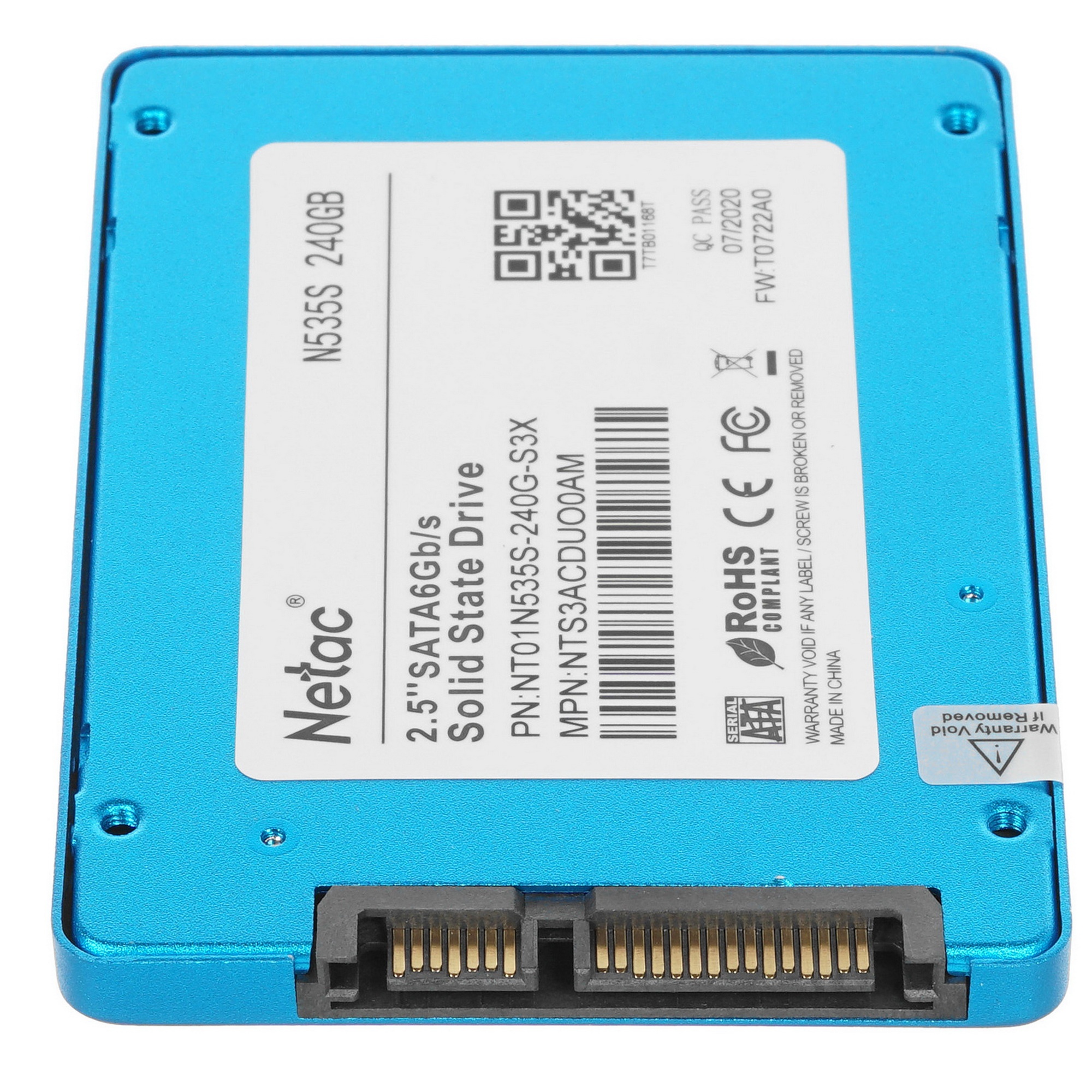 Накопитель SSD Netac N535S, 240GB, 2.5", SATA-III, R/W 540/490