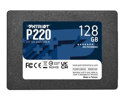 Накопитель SSD Patriot P220, 128GB, SATA III, 2.5", R/W 550/480