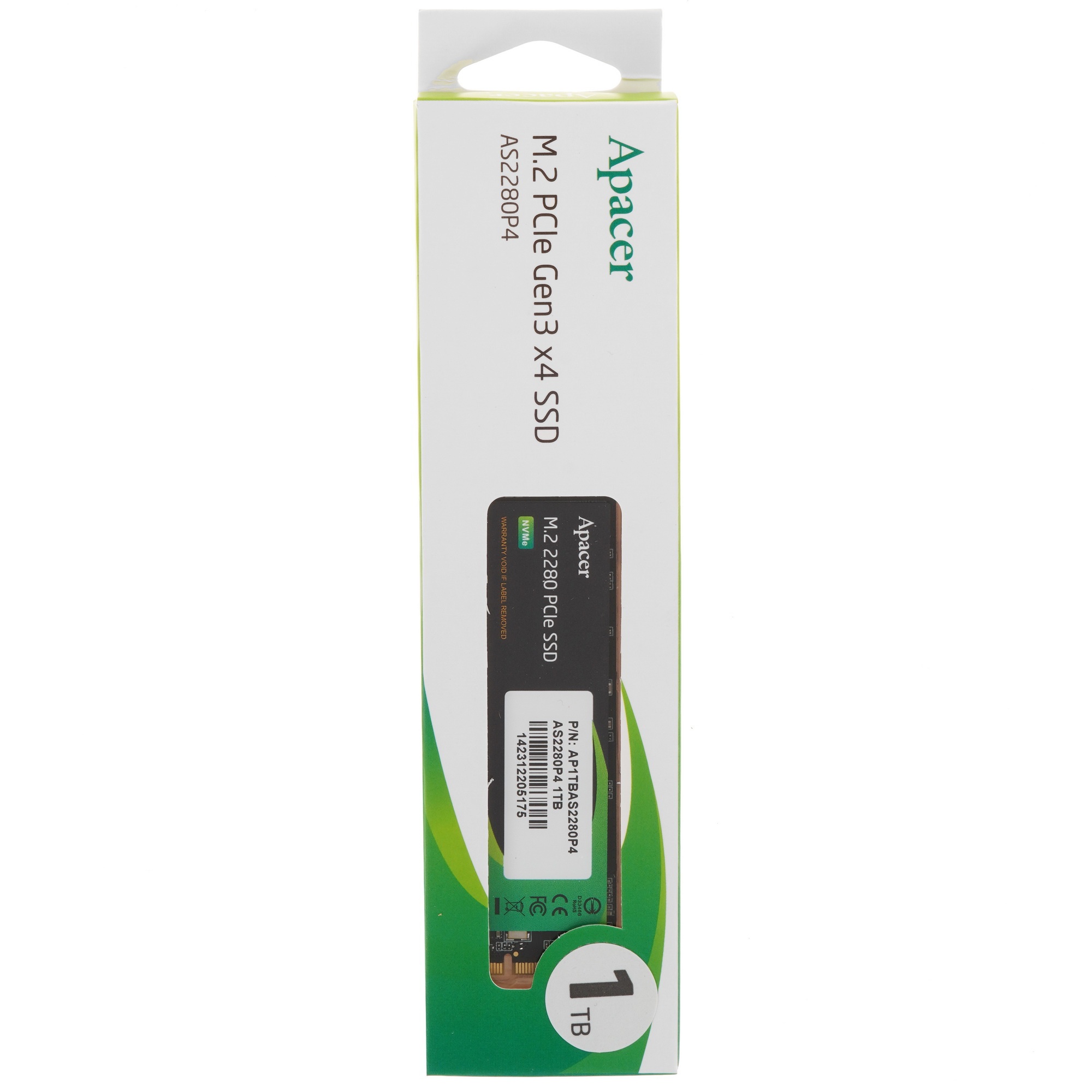 Накопитель SSD Apacer 1Tb, M.2 2280,  AS2280P4 PCIe 3.0 x4, NVMe, R/W 3000/2000