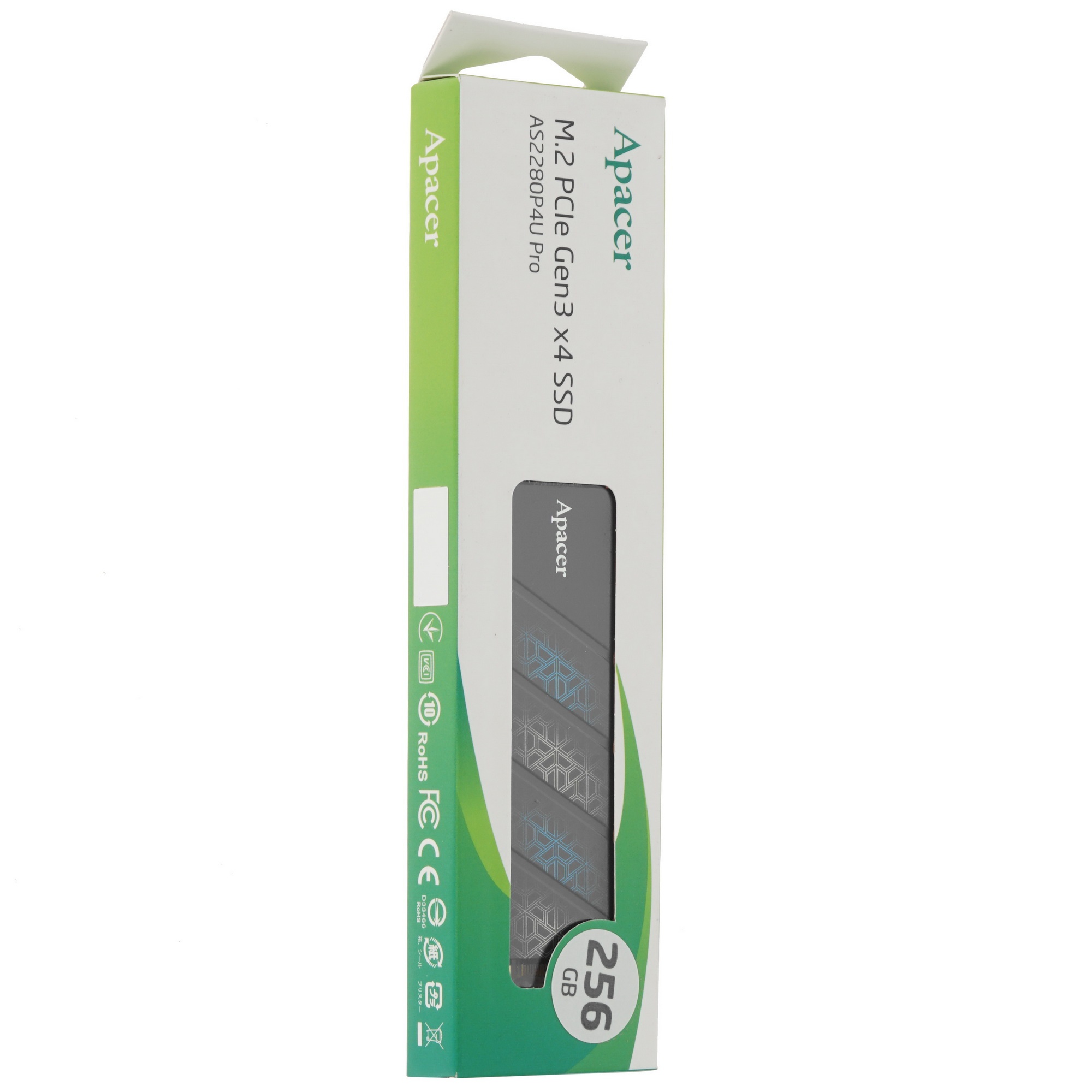Накопитель SSD Apacer AS2280P4U PRO, 256Gb, PCIe 3.0 x4, M.2 2280, NVMe, R/W 3500/1200, с радиатором