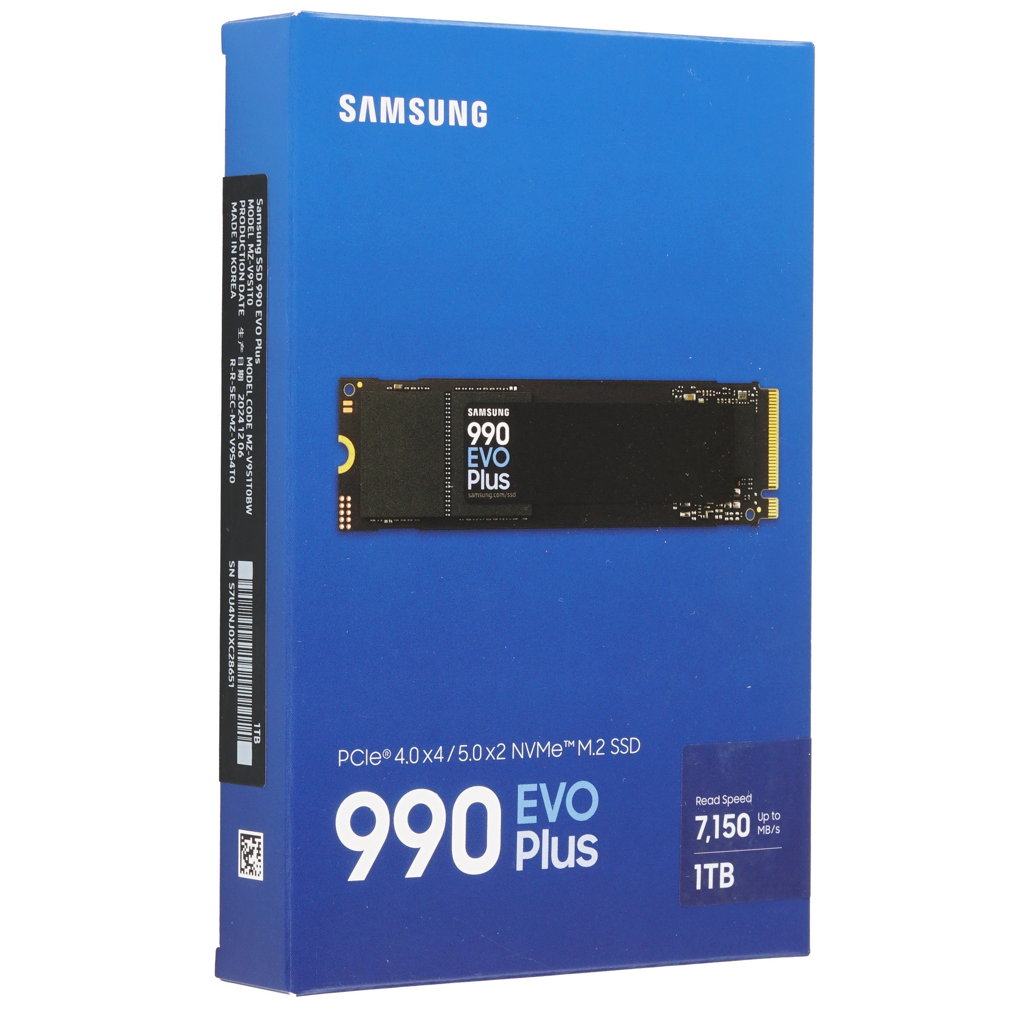 Накопитель SSD Samsung 990 EVO Plus, 1024 ГБ, M.2 2280, PCIe 5.0 x2, NVMe, R/W 7150/6300