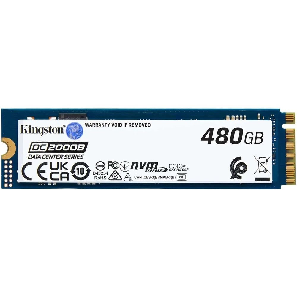 Накопитель SSD Kingston DC2000B, 480GB, PCIe 4.0 x4, M.2 2280, R/W 7000/800