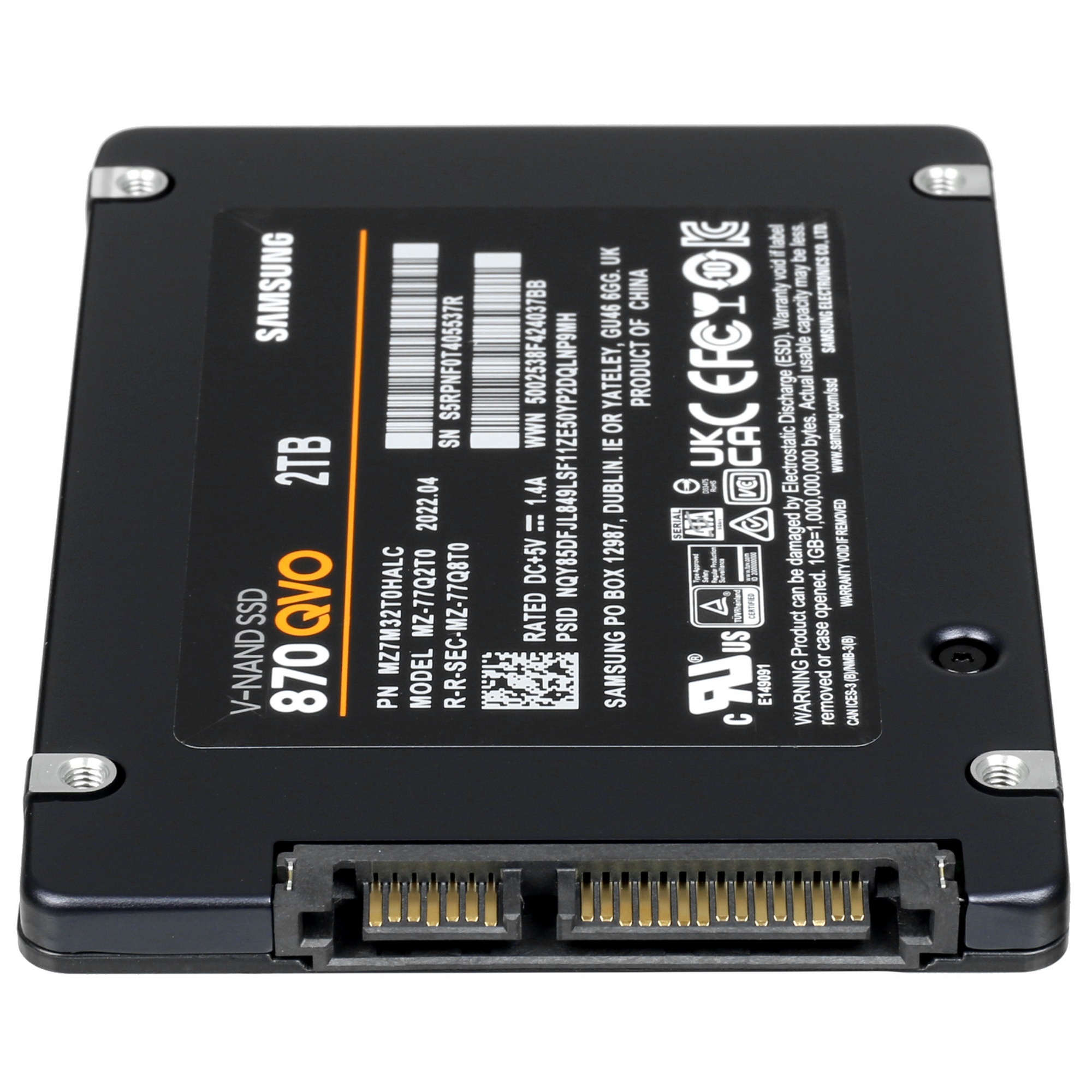 Накопитель SSD Samsung 870 QVO, 2TB, SATA III, 2.5", R/W 530/560