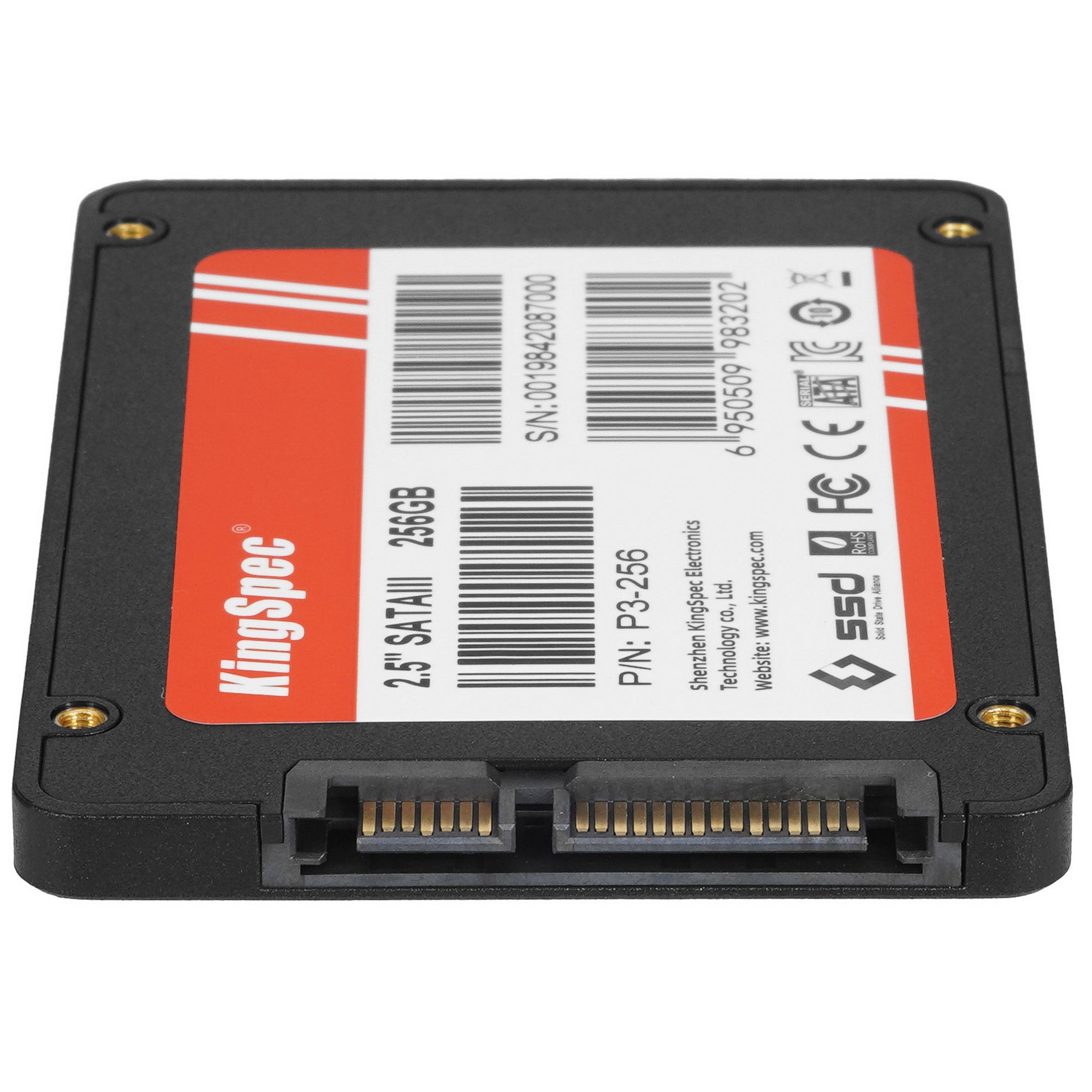 Накопитель SSD KingSpec P3-256, 256Gb, SATA, 2.5", R/W 570/500