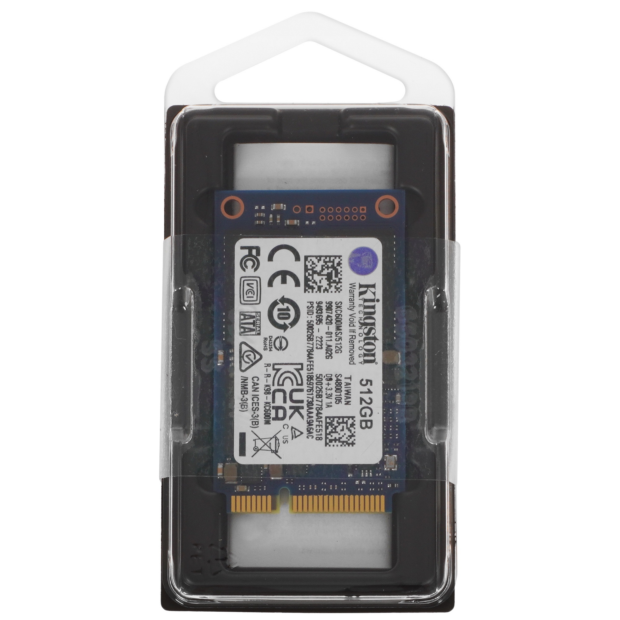 Накопитель SSD Kingston KC600, 512GB, mSATA, R/W 550/520