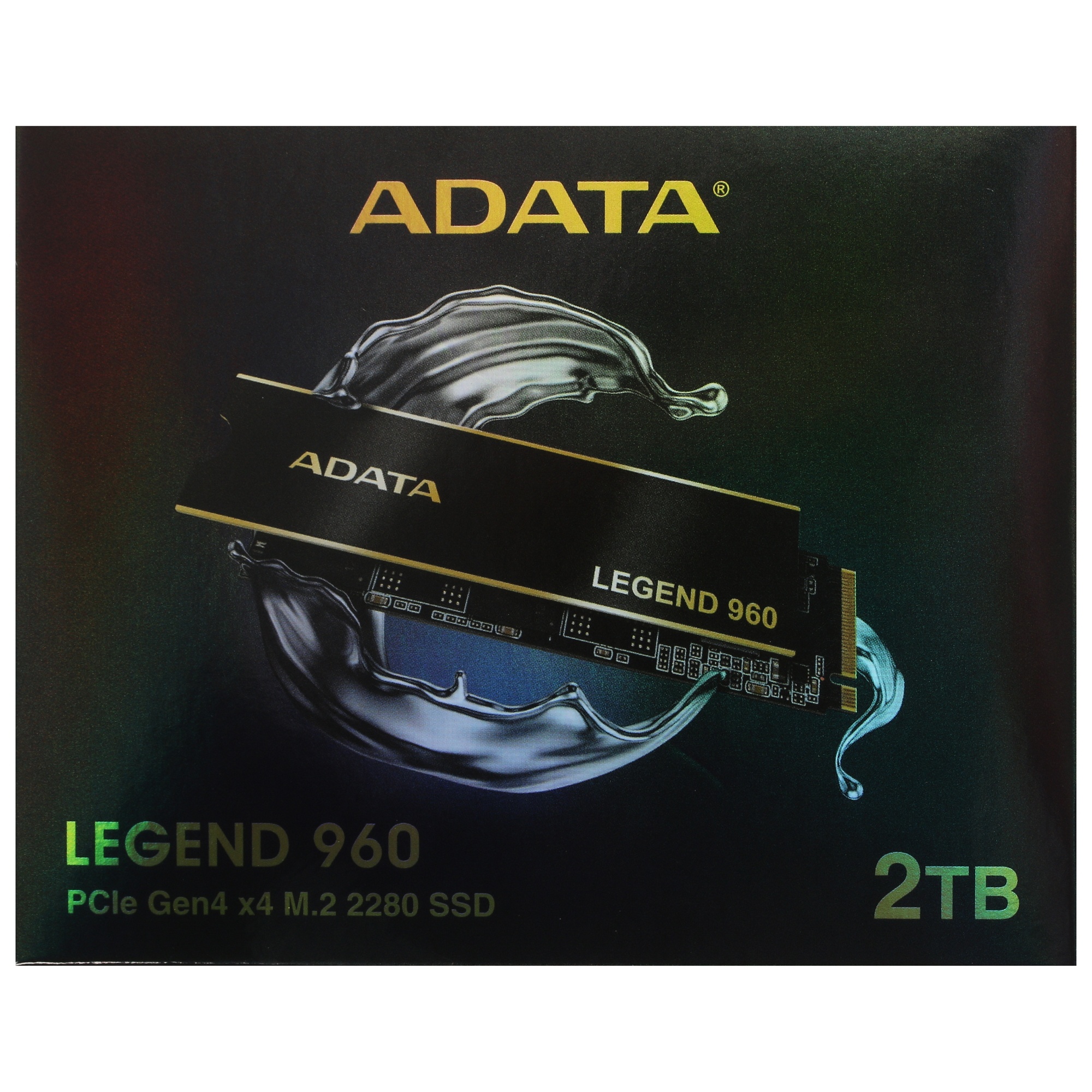 Накопитель SSD ADATA LEGEND 960, 2Tb, PCIe 4.0 x4, M.2 2280, NVMe, R/W 7400/6800, с радиатором