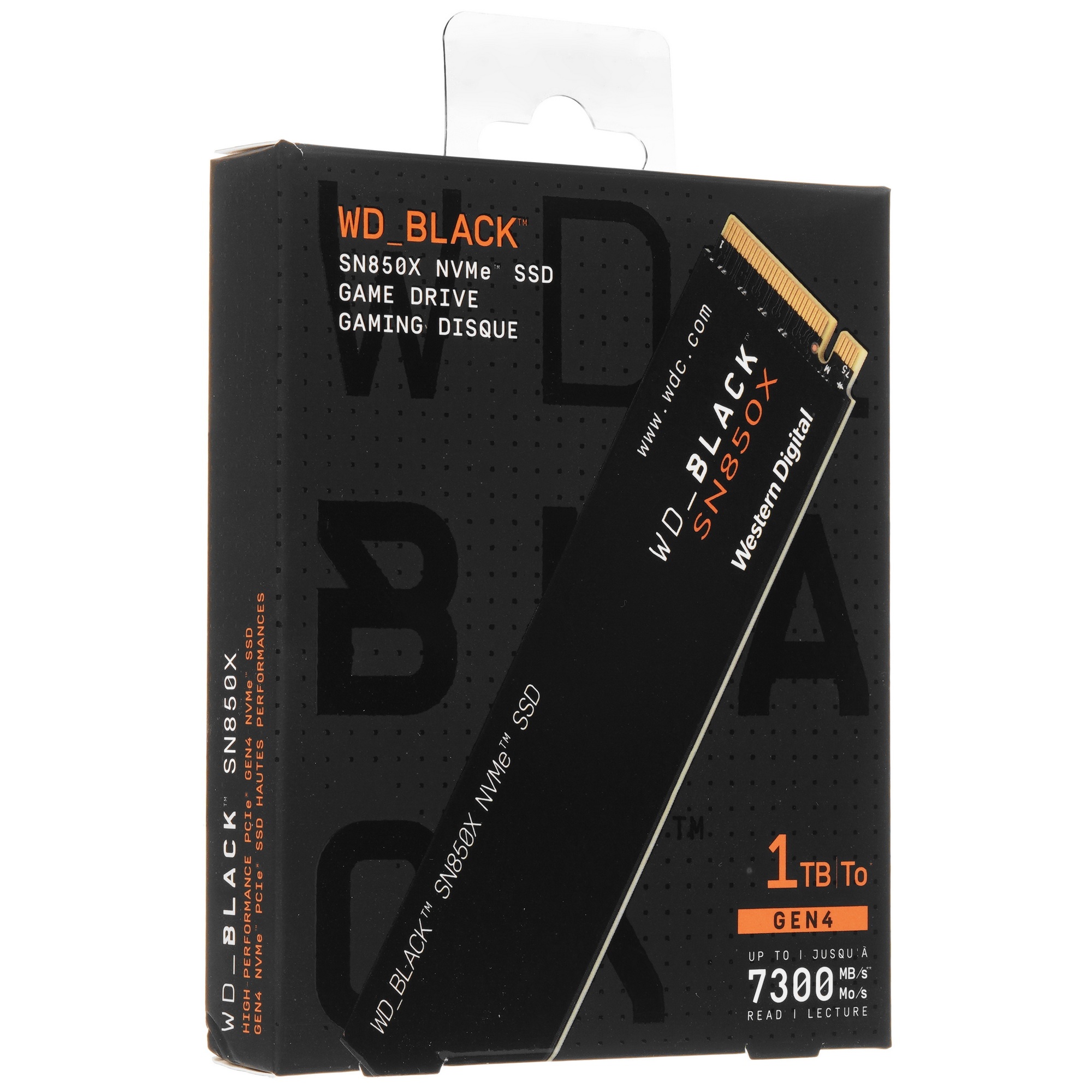 Накопитель SSD WD 1Tb Black SN850X, M.2(22x80mm), NVMe, PCIe 4.0 x4, 3D TLC, R/W 7300/6300MB/s, IOPs