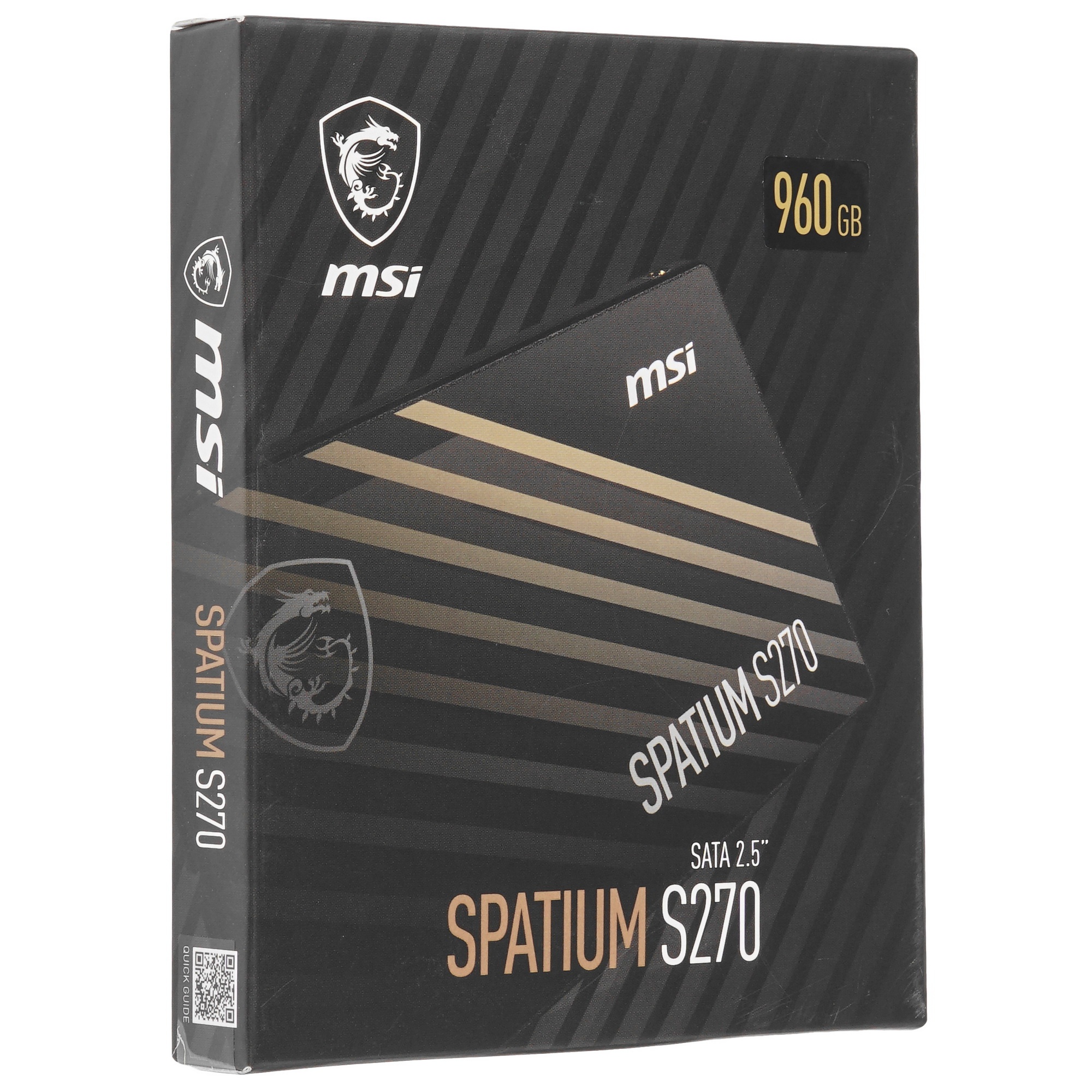 Накопитель SSD MSI SPATIUM S270, 960GB, 2.5", SATA III, R/W 500/450