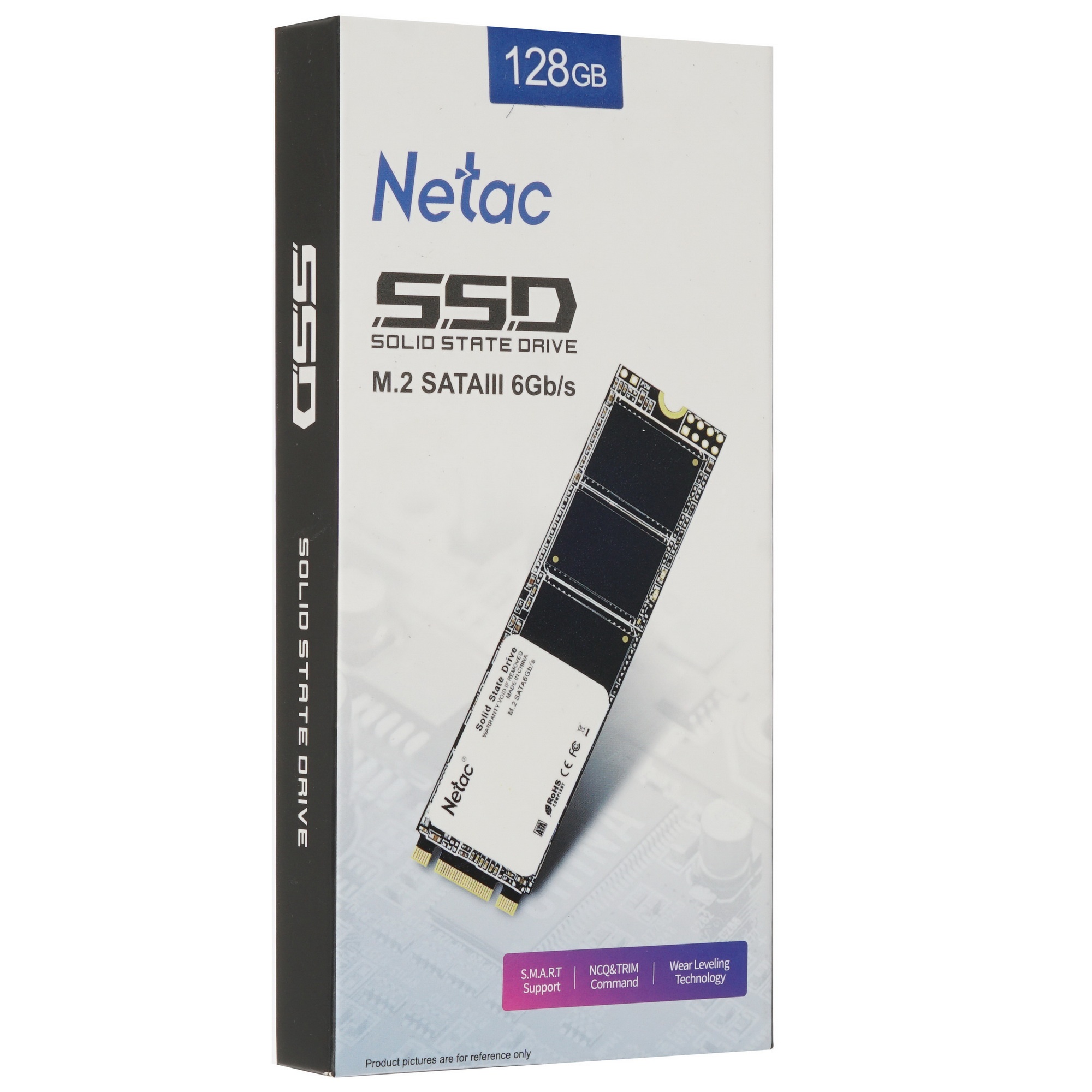 Накопитель SSD Netac N535N, 128GB, M.2 2280, SATA-III, R/W 510/440