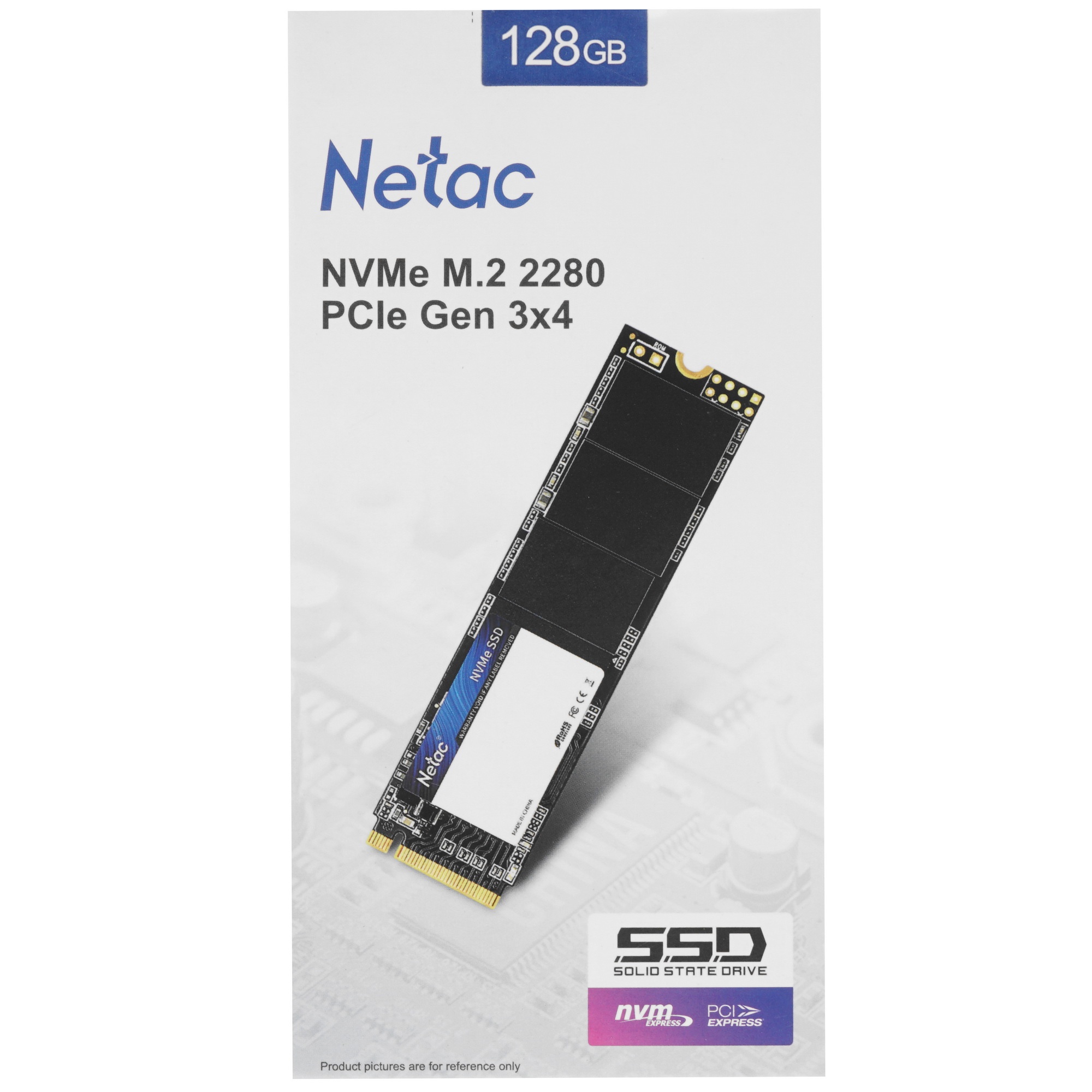 Накопитель SSD Netac N930E Pro, 128GB, PCIe 3.1 x4, M.2 2280, NVMe, R/W 970/650