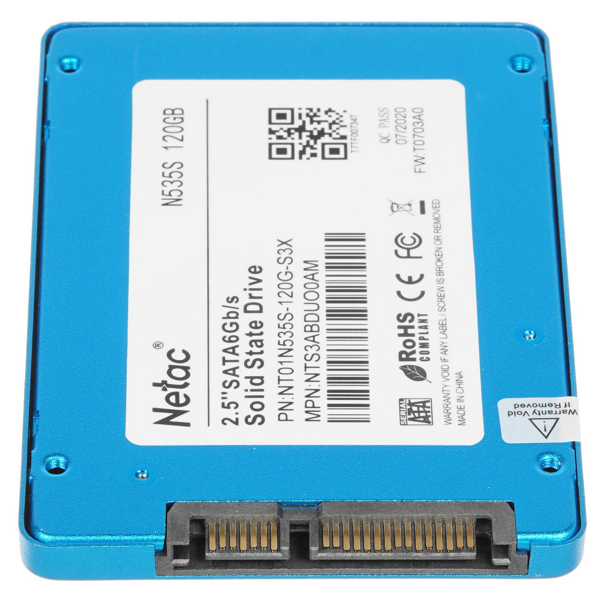 Накопитель SSD Netac N535S, 120GB, 2.5", SATA-III, R/W 540/490