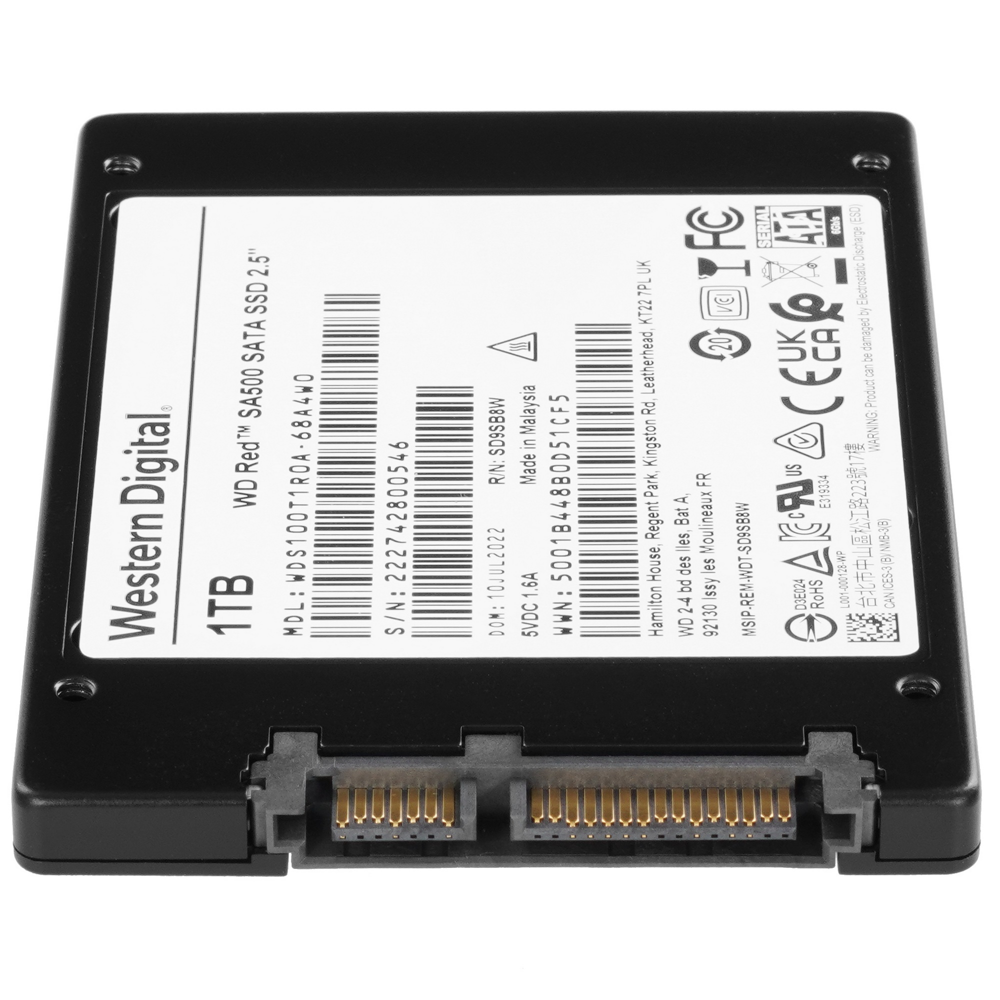 Накопитель SSD WD Red SA500 NAS 3D NAND WDS100T1R0A 1ТБ 2,5" SATA-III (TLC)