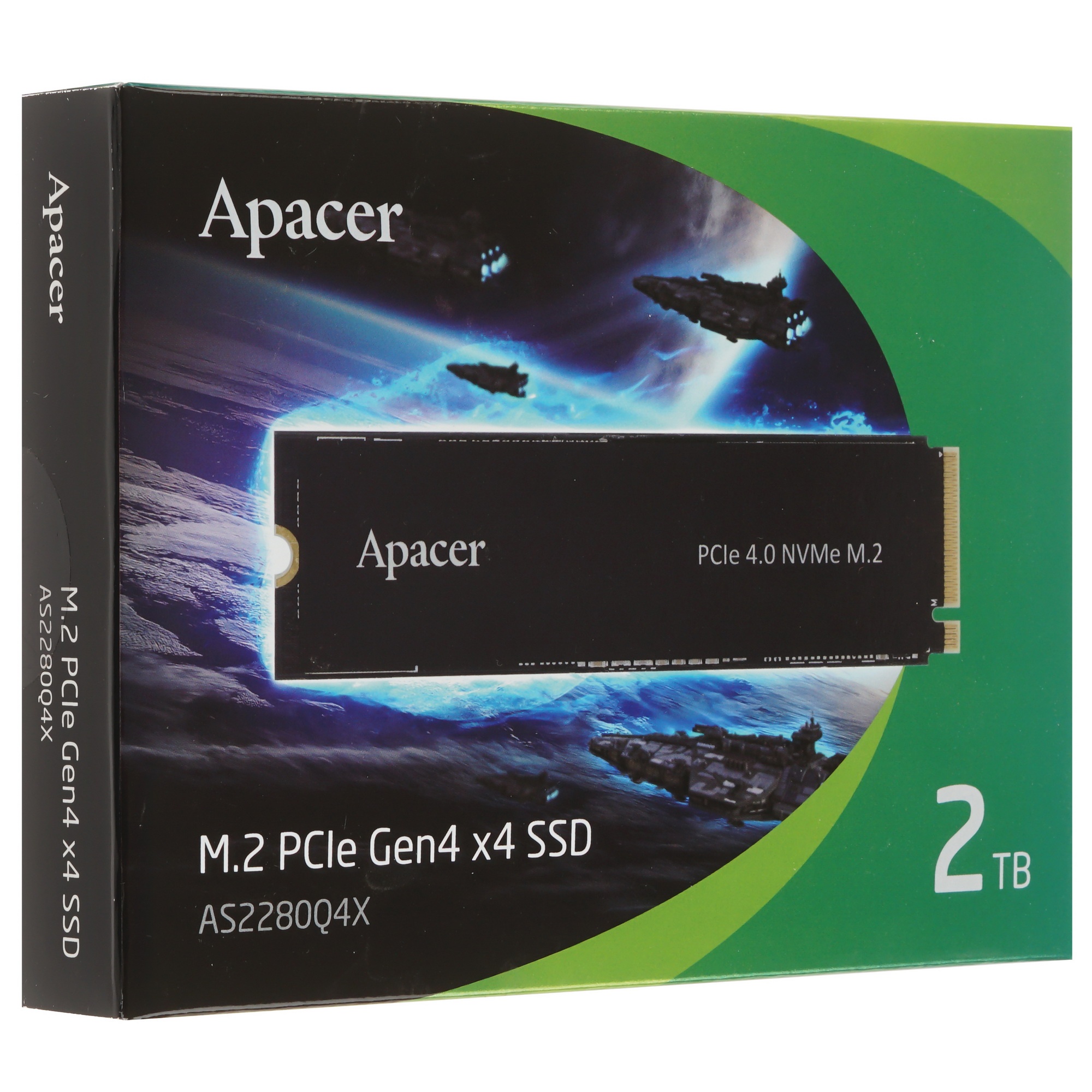 Накопитель SSD Apacer 2TB, PCIe 4.0 x4, M.2 2280, NVMe, R/W 5000/4400, с радиатором