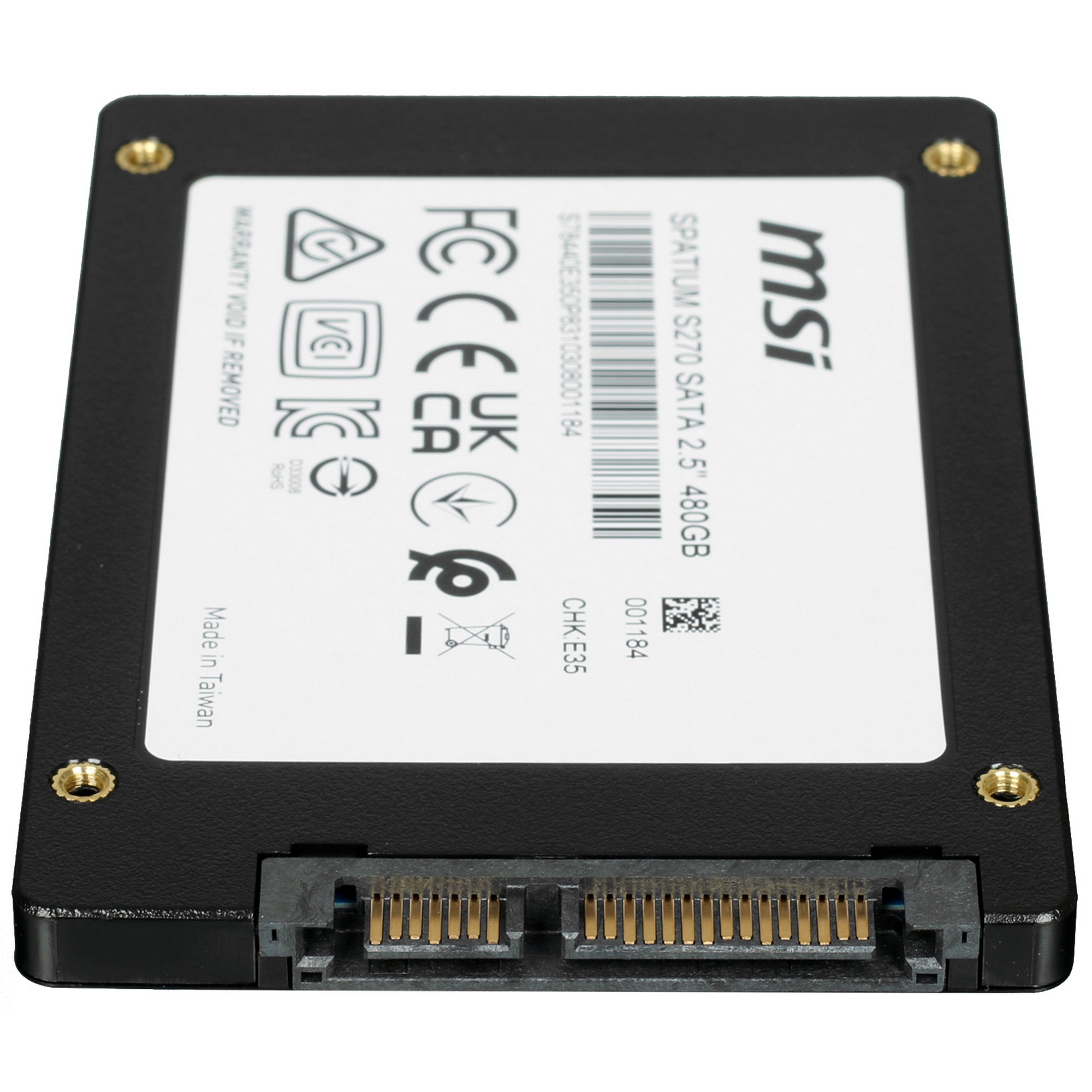 Накопитель SSD MSI SPATIUM S270, 480GB, 2.5", SATA III, R/W 500/450