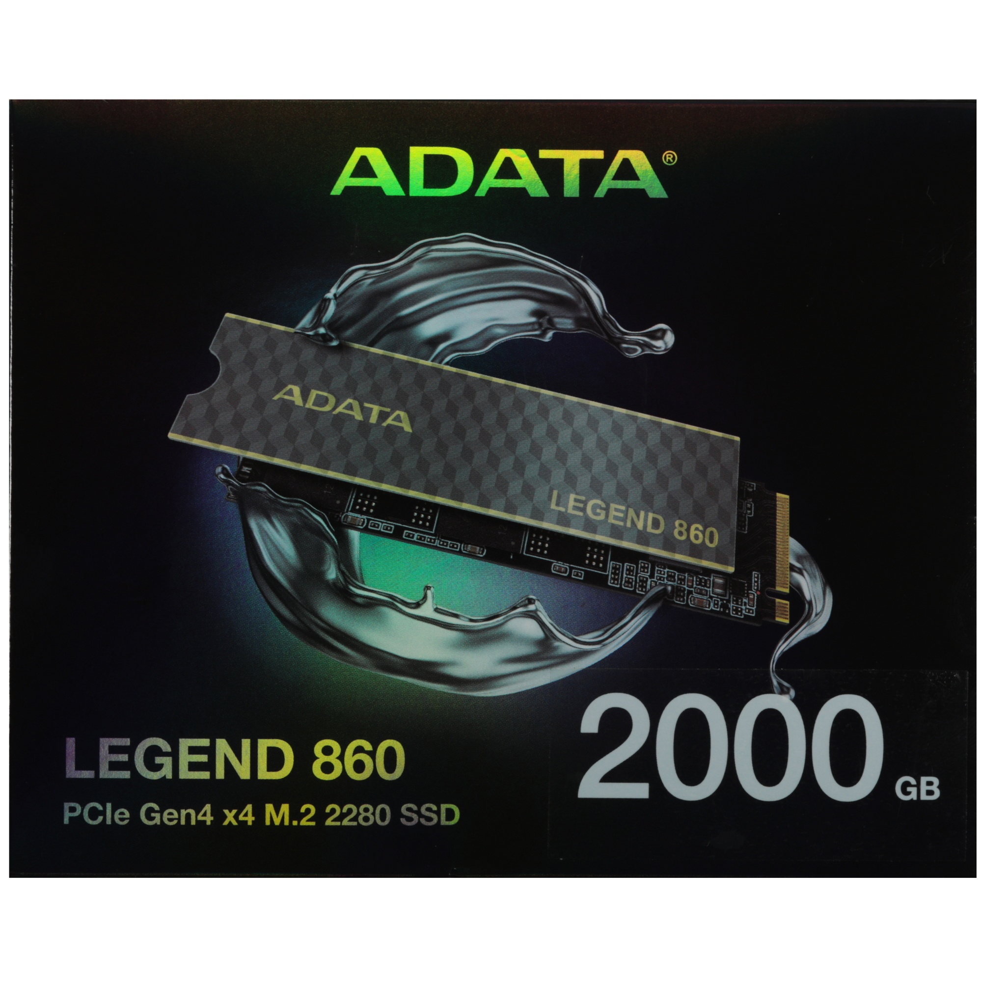 Накопитель SSD ADATA LEGEND 860, 2Tb, PCIe 4.0 x4, M.2 2280, NVMe, R/W 6000/5000, с радиатором