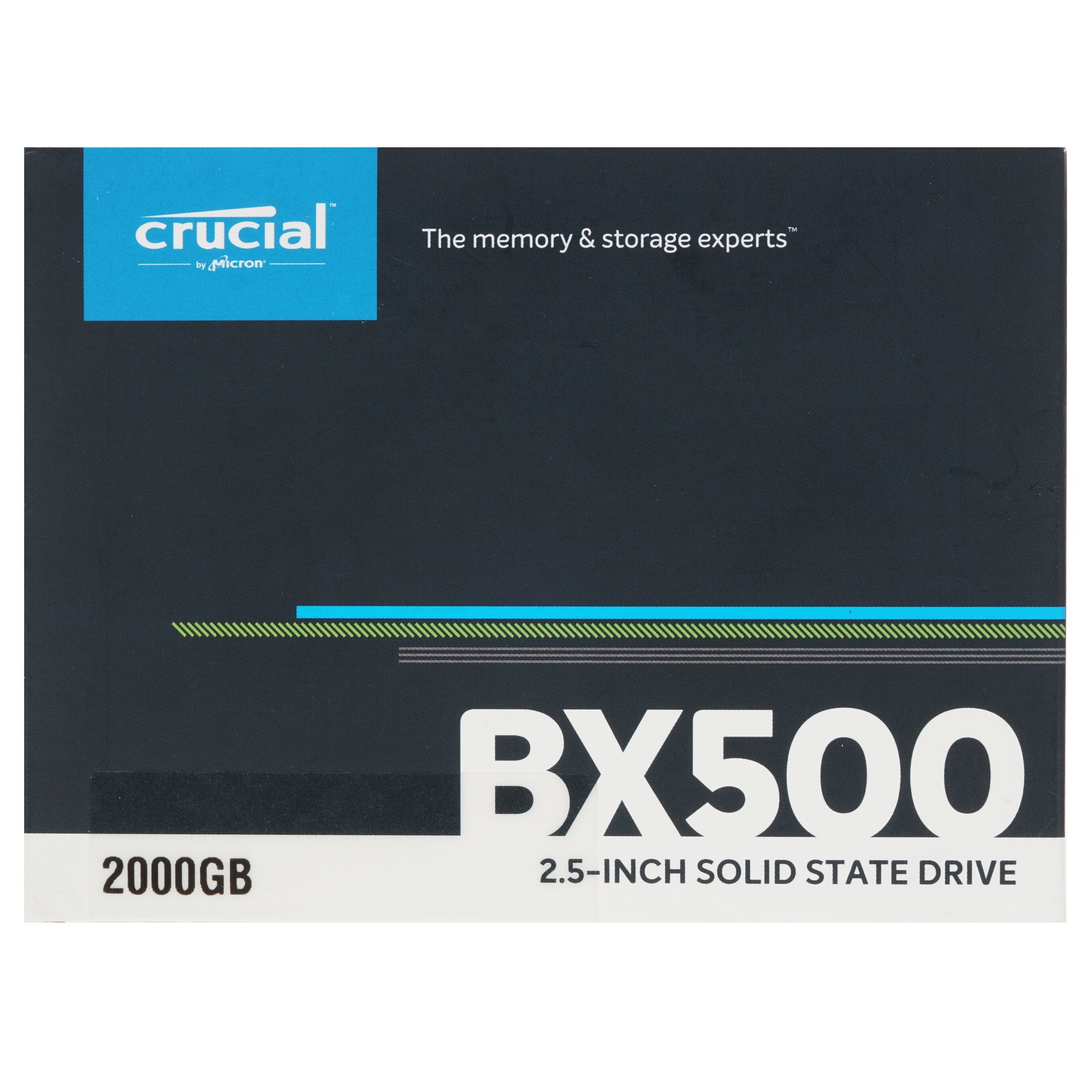 Накопитель SSD Crucial BX500, 2Tb, SATA III, 2.5", R/W 540/500