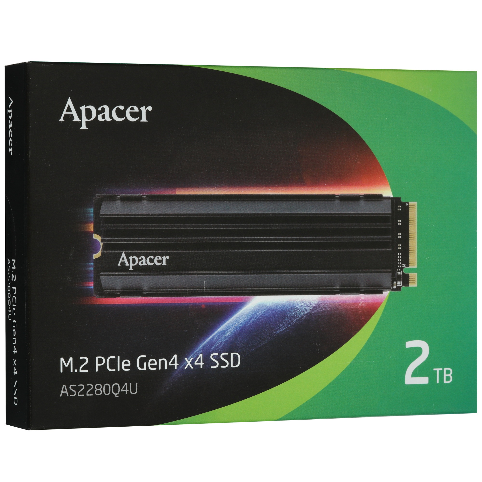 Накопитель SSD Apacer 2TB, PCIe 4.0 x4, M.2 2280, NVMe 1.4, R/W 7400/7000, с радиатором