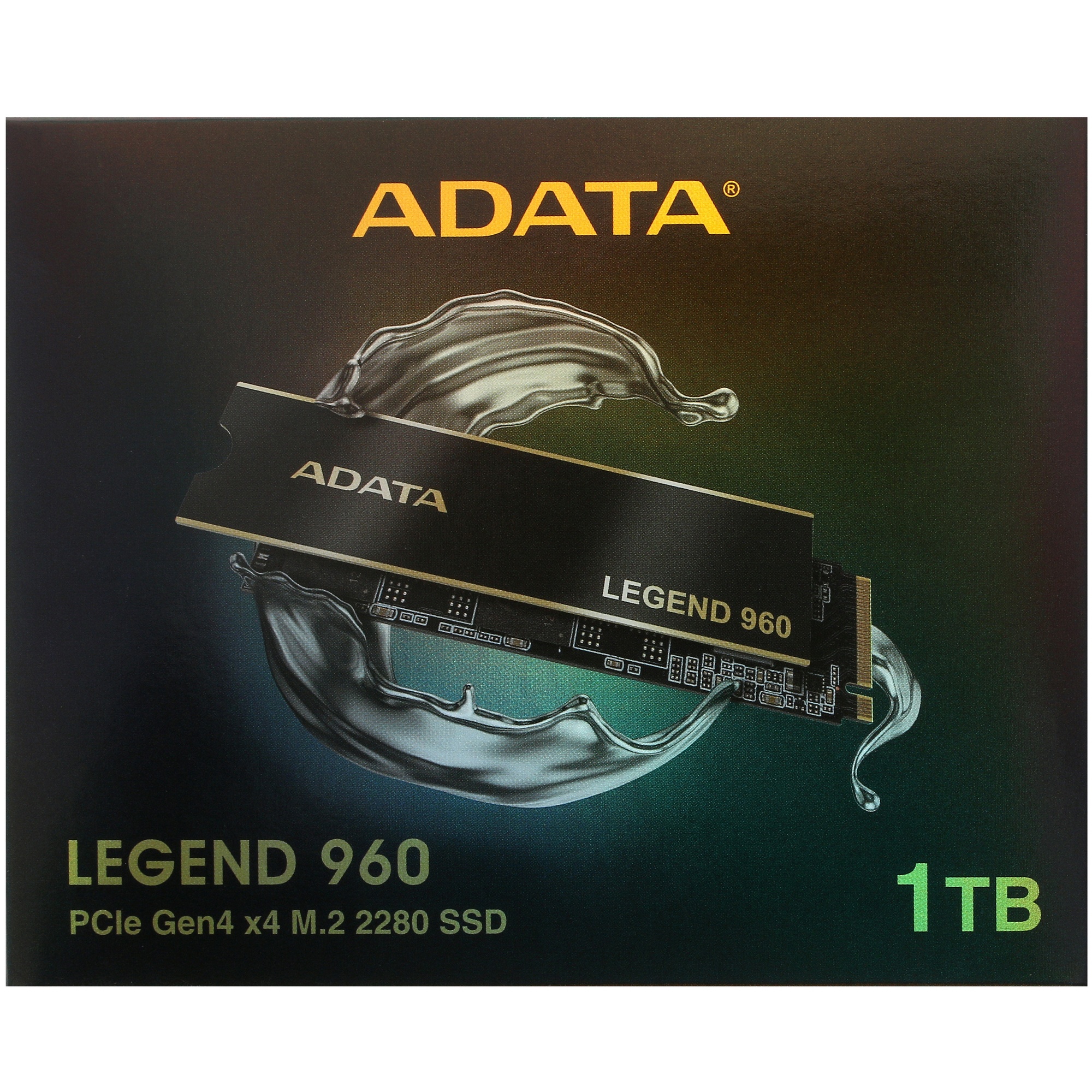 Накопитель SSD ADATA LEGEND 960, 1Tb, PCIe 4.0 x4, M.2 2280, NVMe, R/W 7400/6000, с радиатором