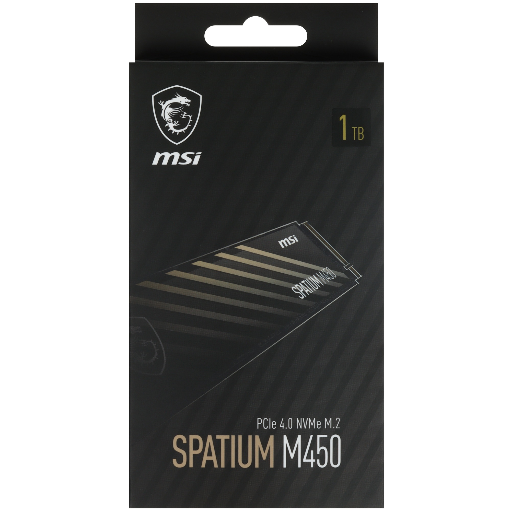 Накопитель SSD MSI SPATIUM M450, 1Tb, PCIe 4.0 x4, M.2 2280, NVMe, R/W 3400/2400