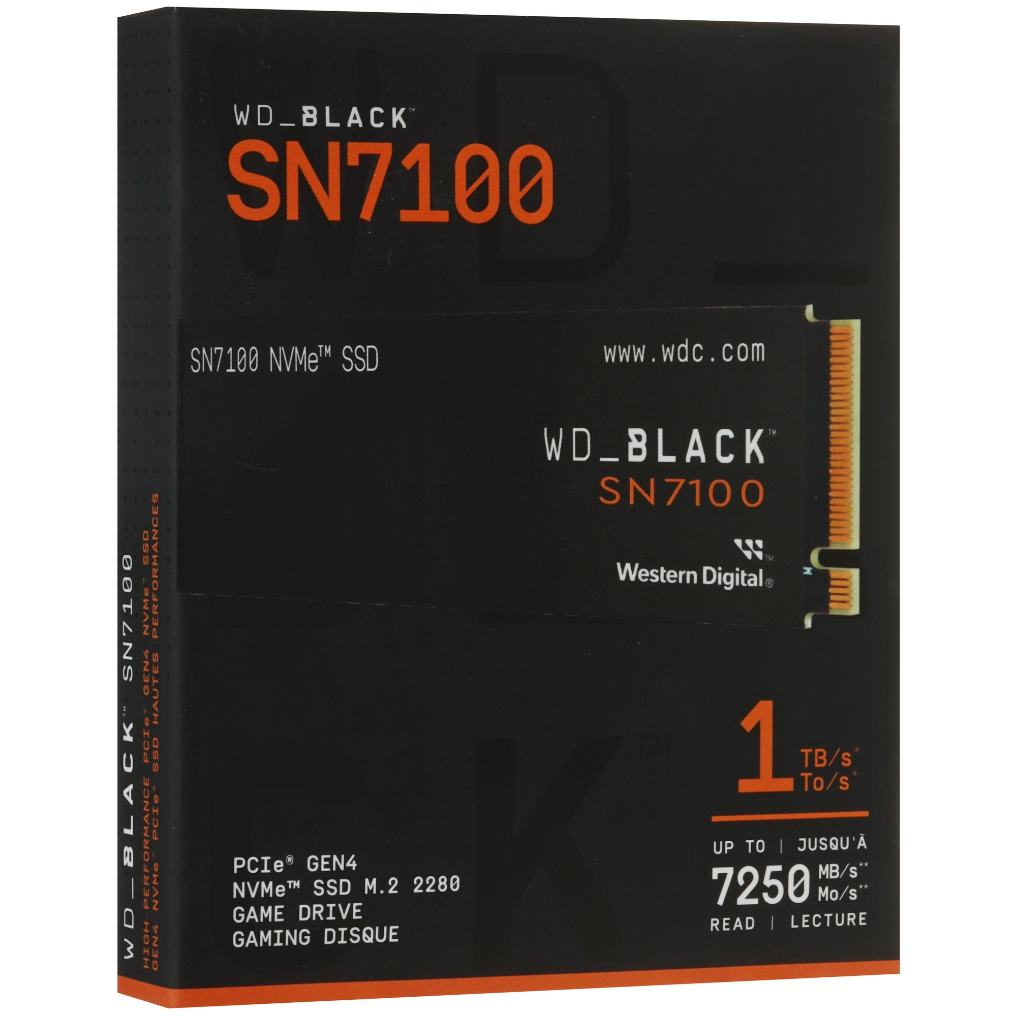 Твердотельный диск 1TB WD Black SN7100 , M.2 2280, PCI-E 3x4, [R/W - 7250/6900 MB/s] 3D-NAND TLC