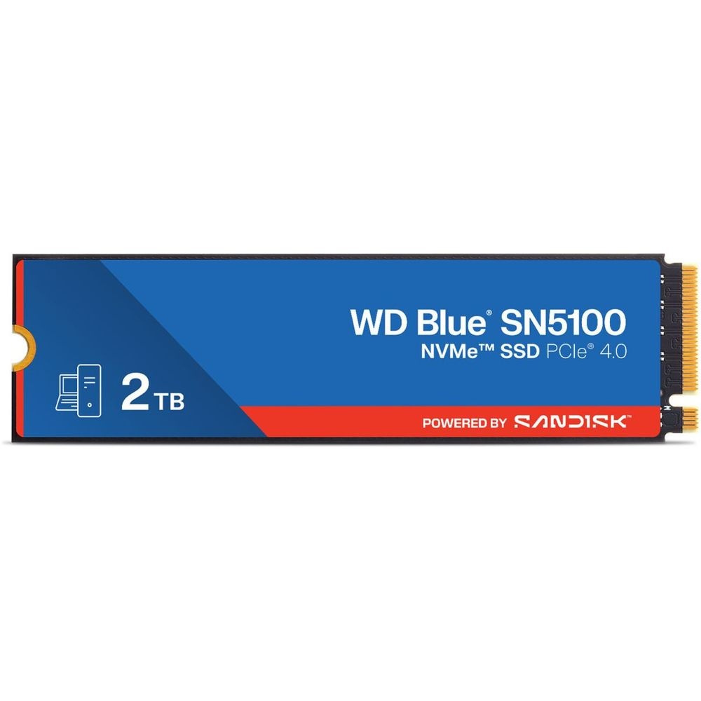 Твердотельный диск 2TB WD Blue SN5100, NVMe, M.2 2280, PCI-E 4x4 R/W - 6700/7100 MB/s