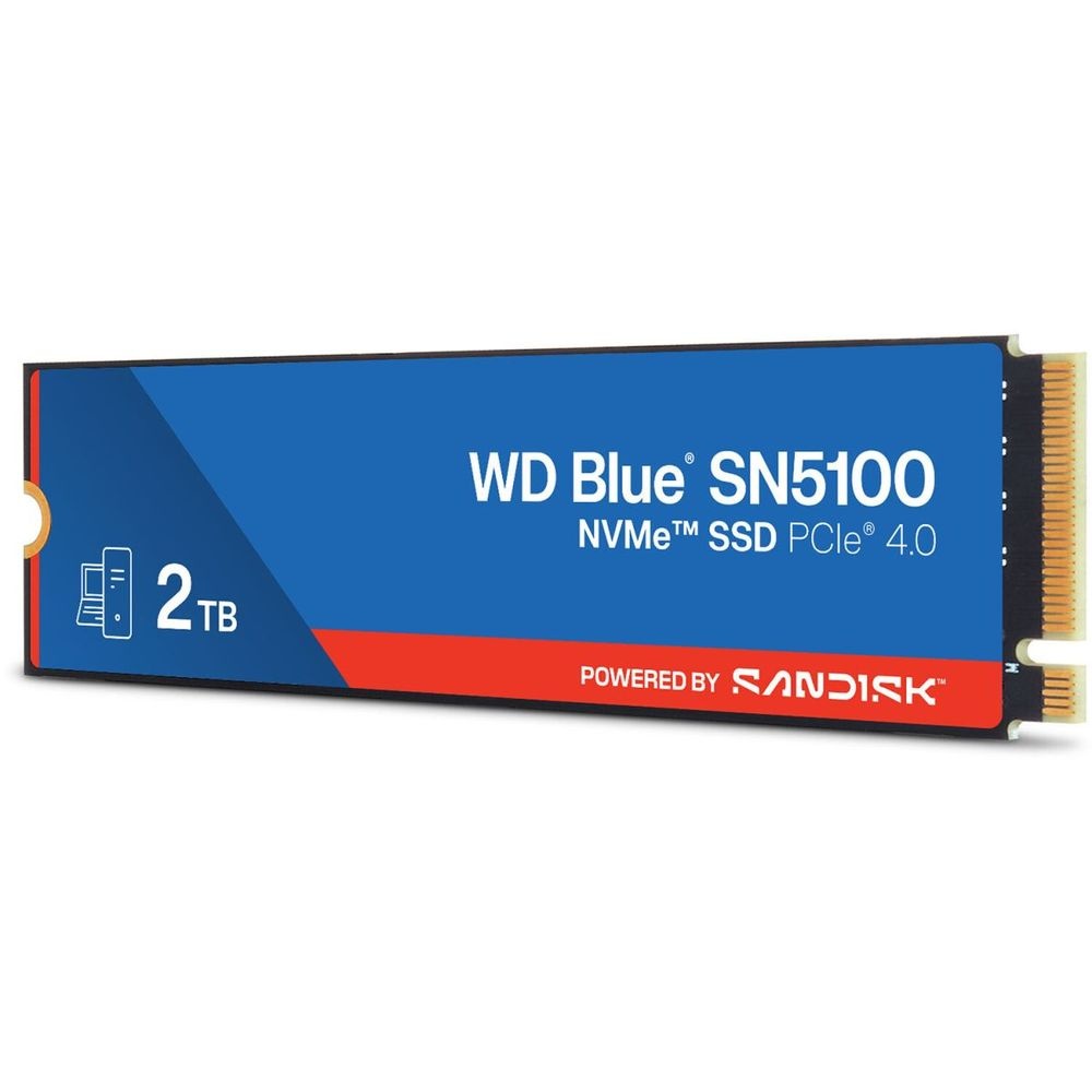 Твердотельный диск 2TB WD Blue SN5100, NVMe, M.2 2280, PCI-E 4x4 R/W - 6700/7100 MB/s
