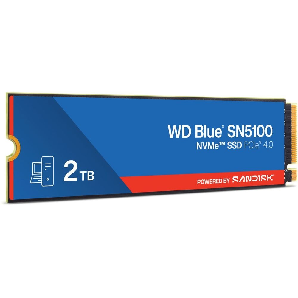 Твердотельный диск 2TB WD Blue SN5100, NVMe, M.2 2280, PCI-E 4x4 R/W - 6700/7100 MB/s