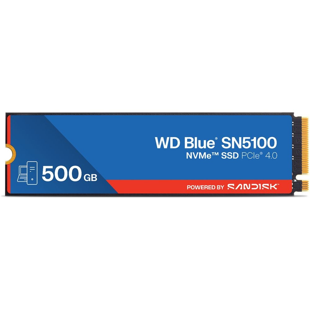 Твердотельный диск 500GB WD Blue SN5100, NVMe, M.2 2280, PCI-E 4x4 R/W - 5600/6600 MB/s