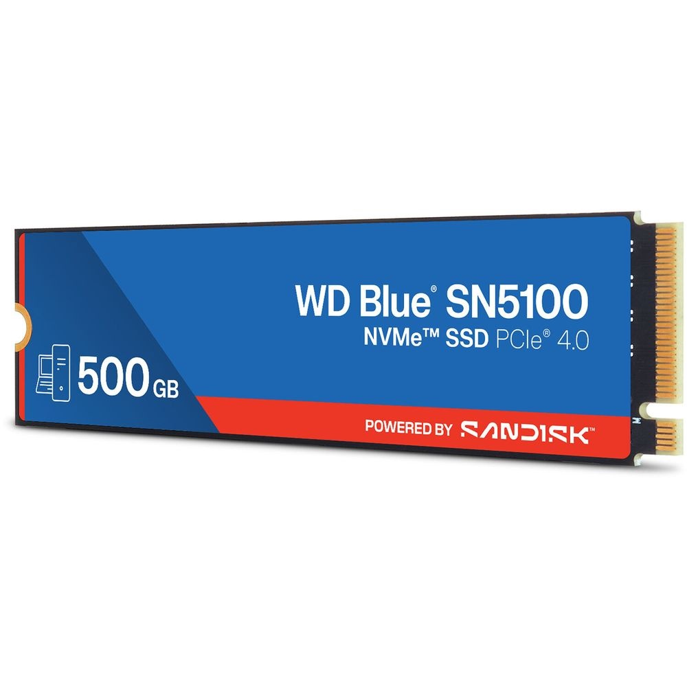 Твердотельный диск 500GB WD Blue SN5100, NVMe, M.2 2280, PCI-E 4x4 R/W - 5600/6600 MB/s