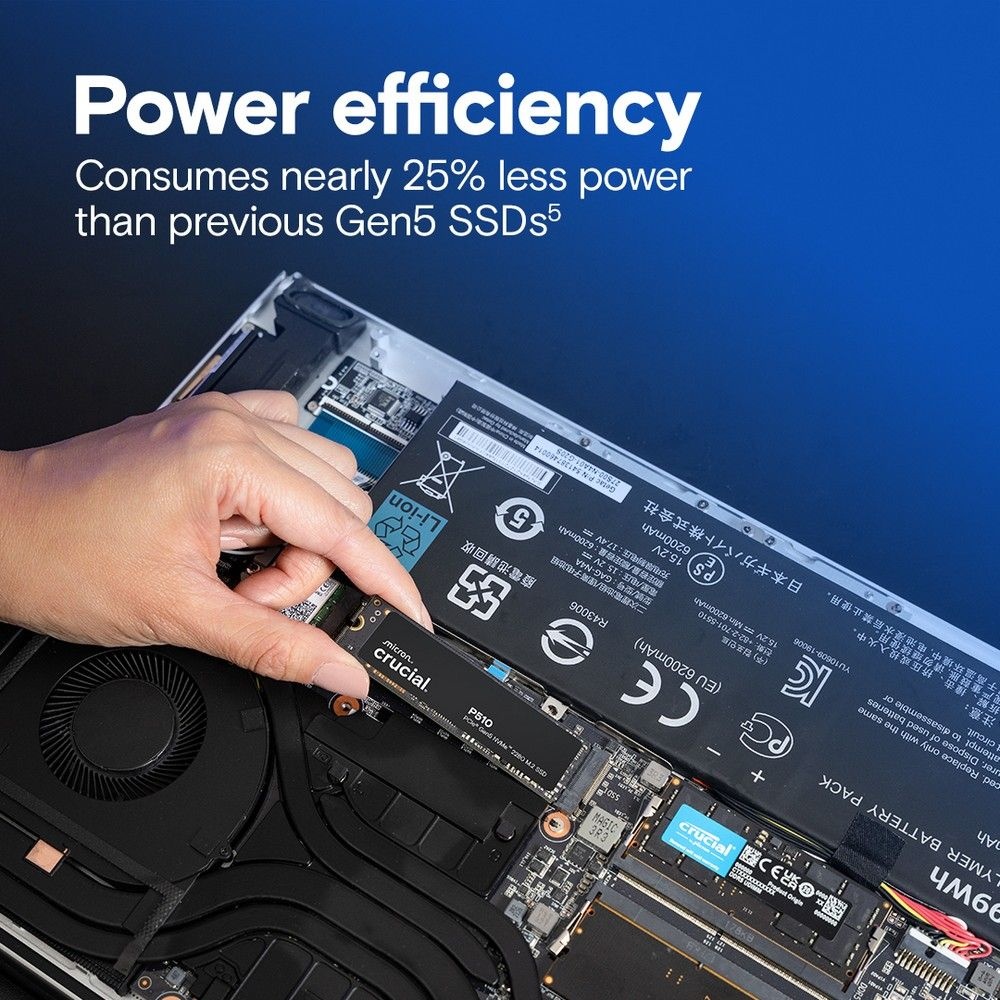 Твердотельный накопитель SSD Crucial P510 2TB PCIe Gen5 NVMe M.2 SSD CT2000P510SSD8