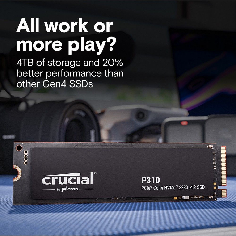 Твердотельный накопитель SSD Crucial P310 4Tb PCIe Gen4 NVMe 2280 M.2 SSD CT4000P310SSD8