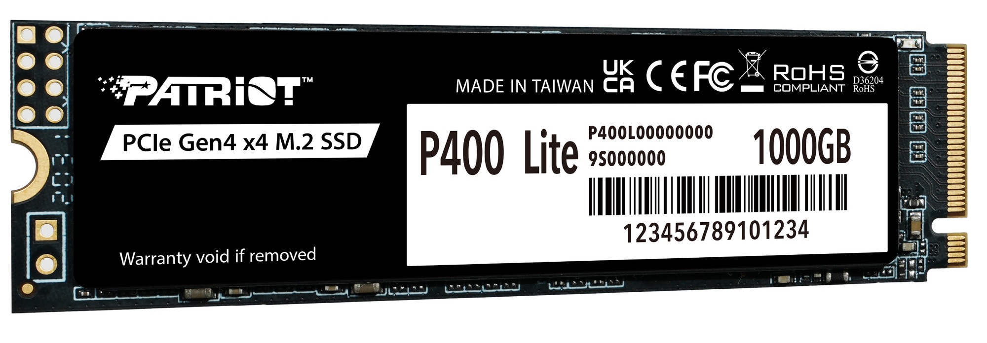 Твердотелльный накопитель Patriot SSD P400 Lite 1TB M.2 2280 NVMe PCle 4.0 x4 R3500/W2700 TBW 560TB